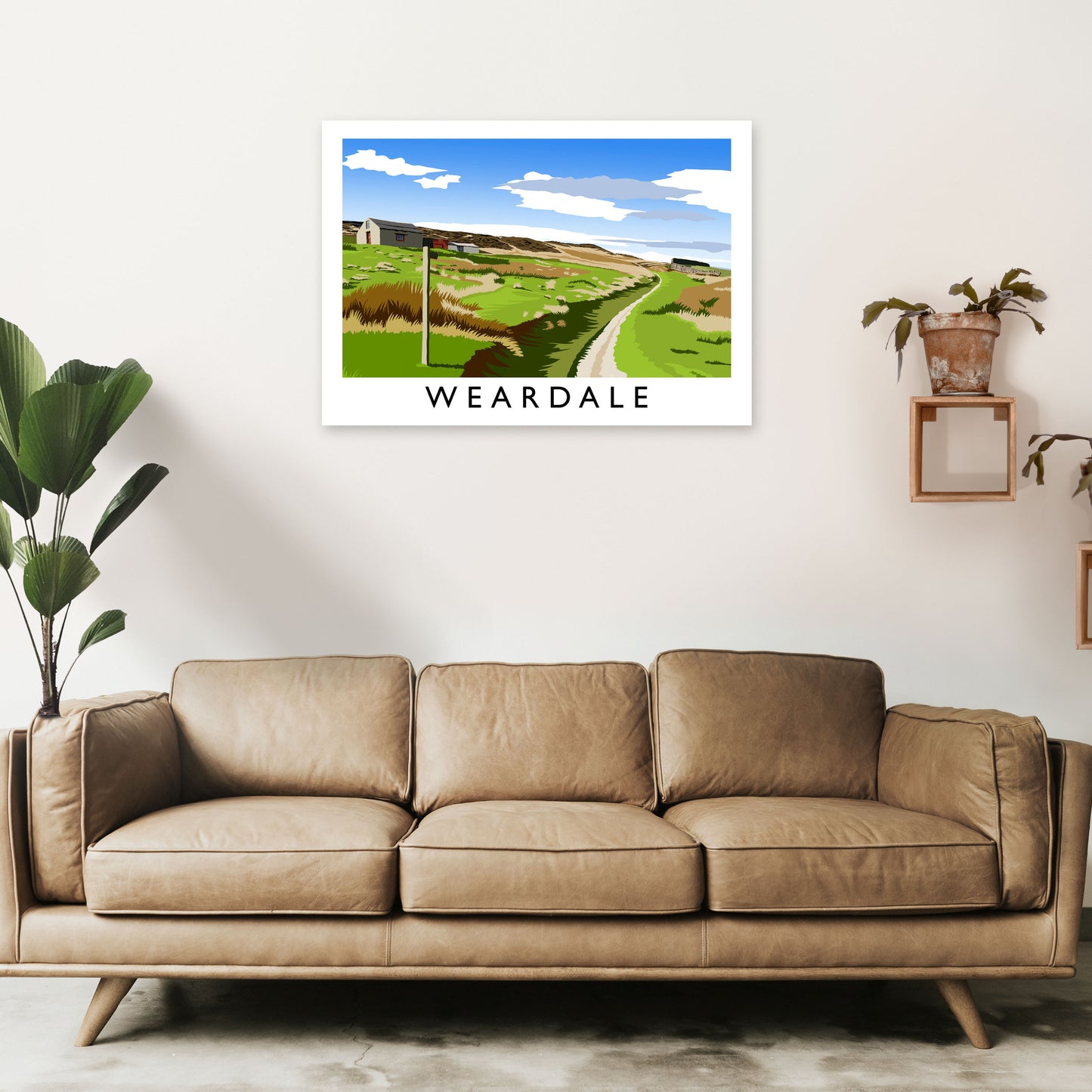 Weardale Travel Art Print by Richard O'Neill A1 Black Frame