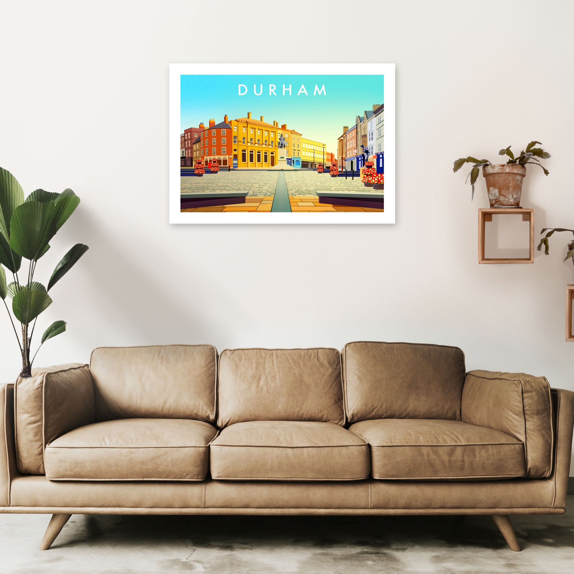 Durham 2 Travel Art Print by Richard O'Neill A1 Black Frame