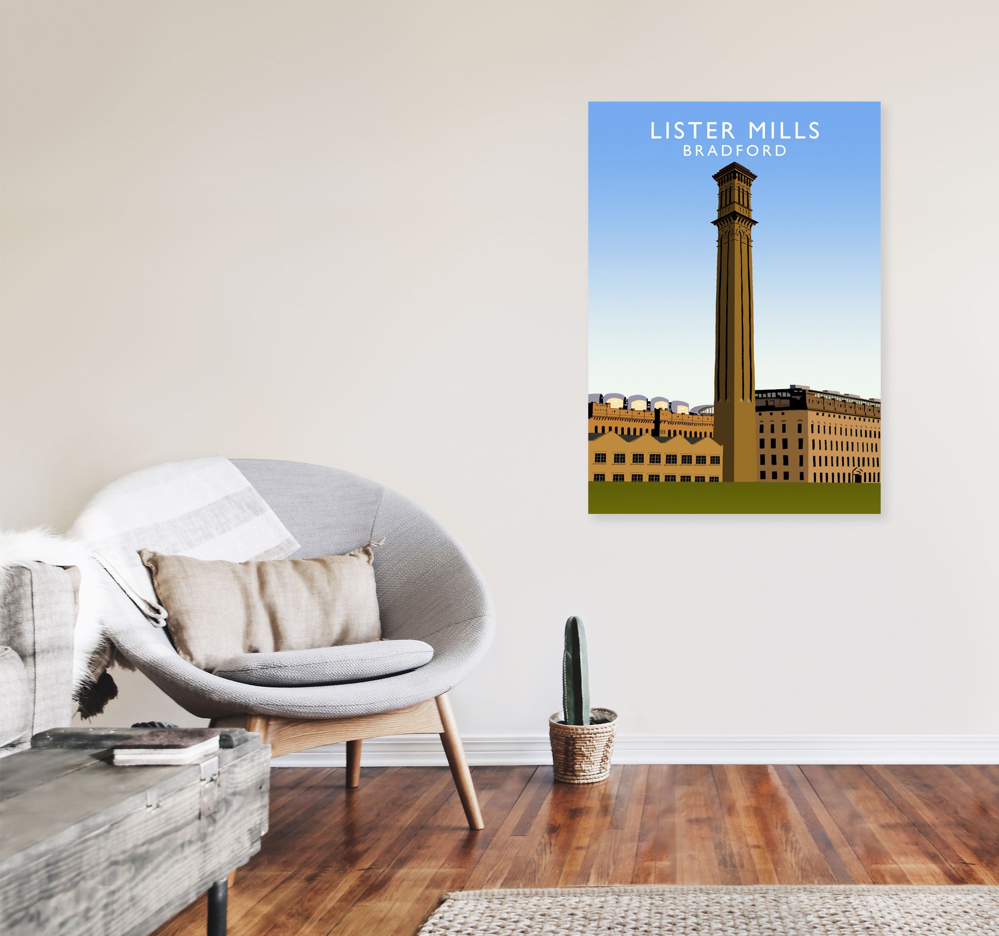 Lister Mills Bradford Art Print by Richard O'Neill A1 Black Frame