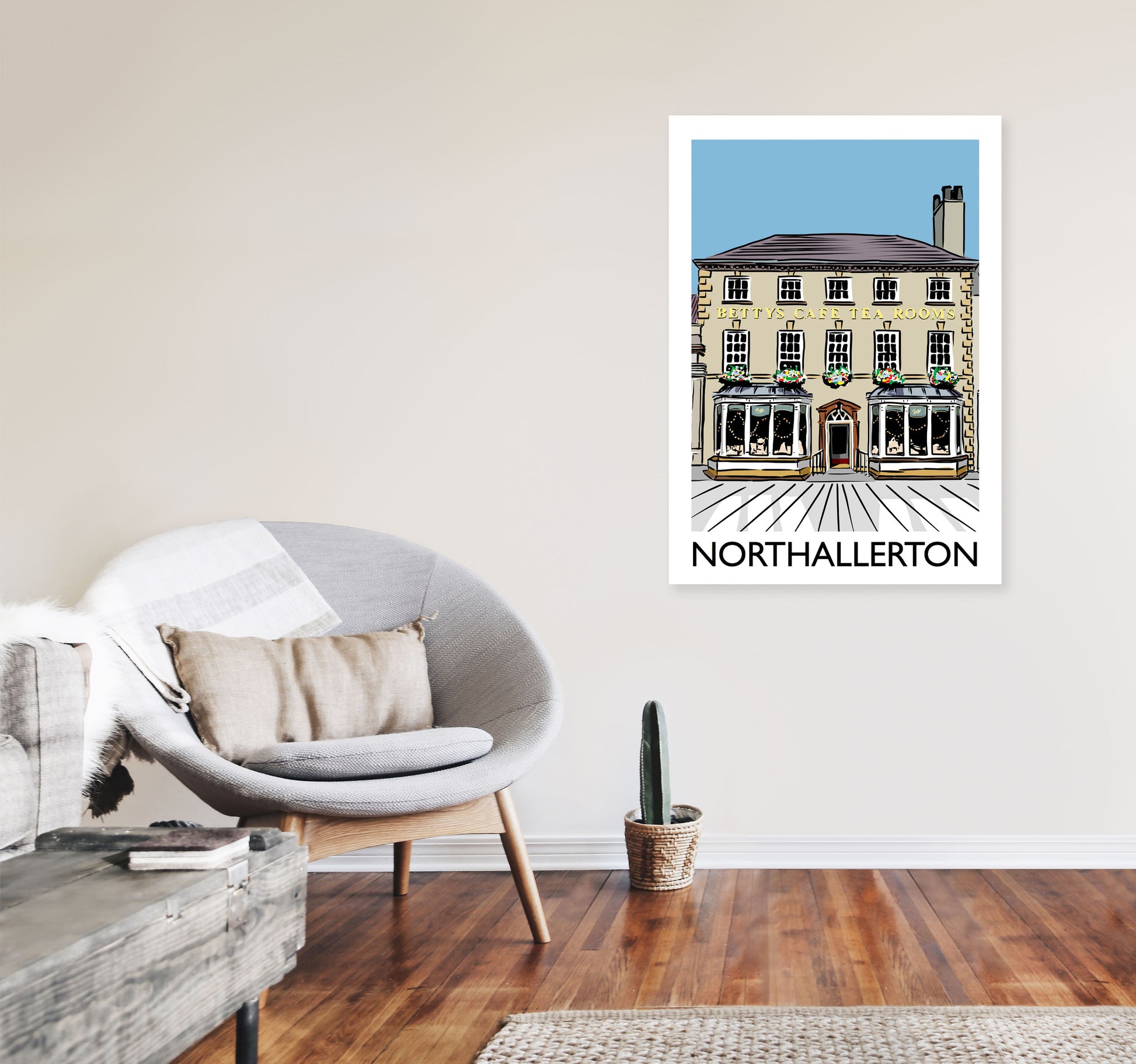 Northallerton Art Print by Richard O'Neill A1 Black Frame