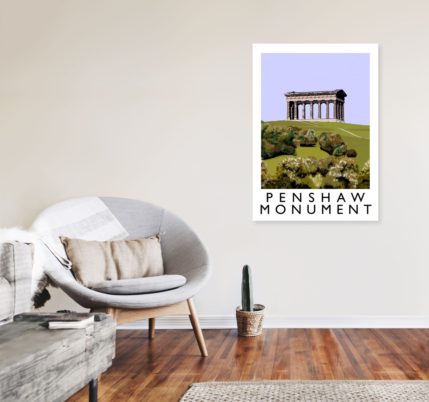 Penshaw Monument Art Print by Richard O'Neill A1 Black Frame