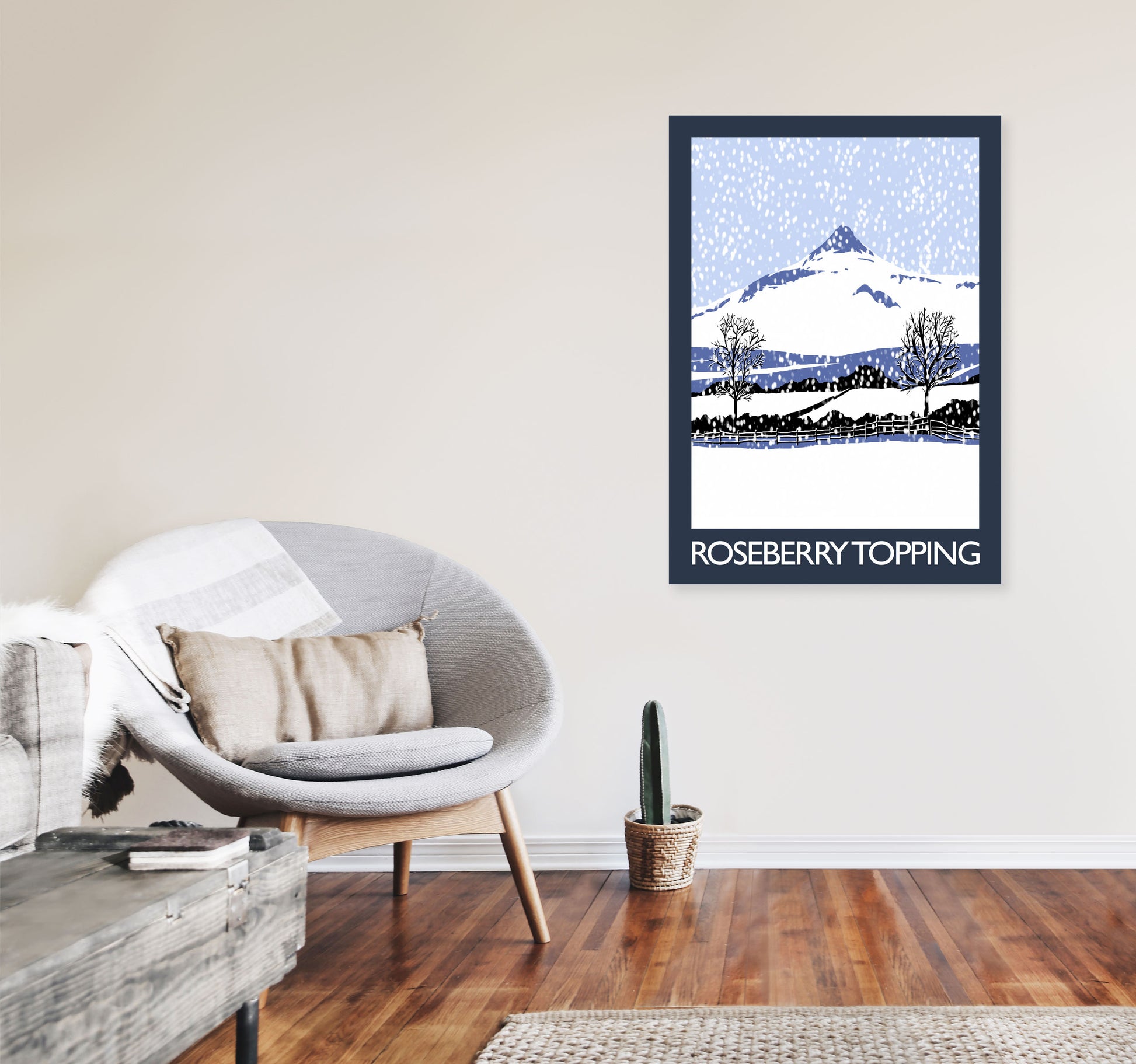 Roseberry Topping 1 Art Print by Richard O'Neill A1 Black Frame