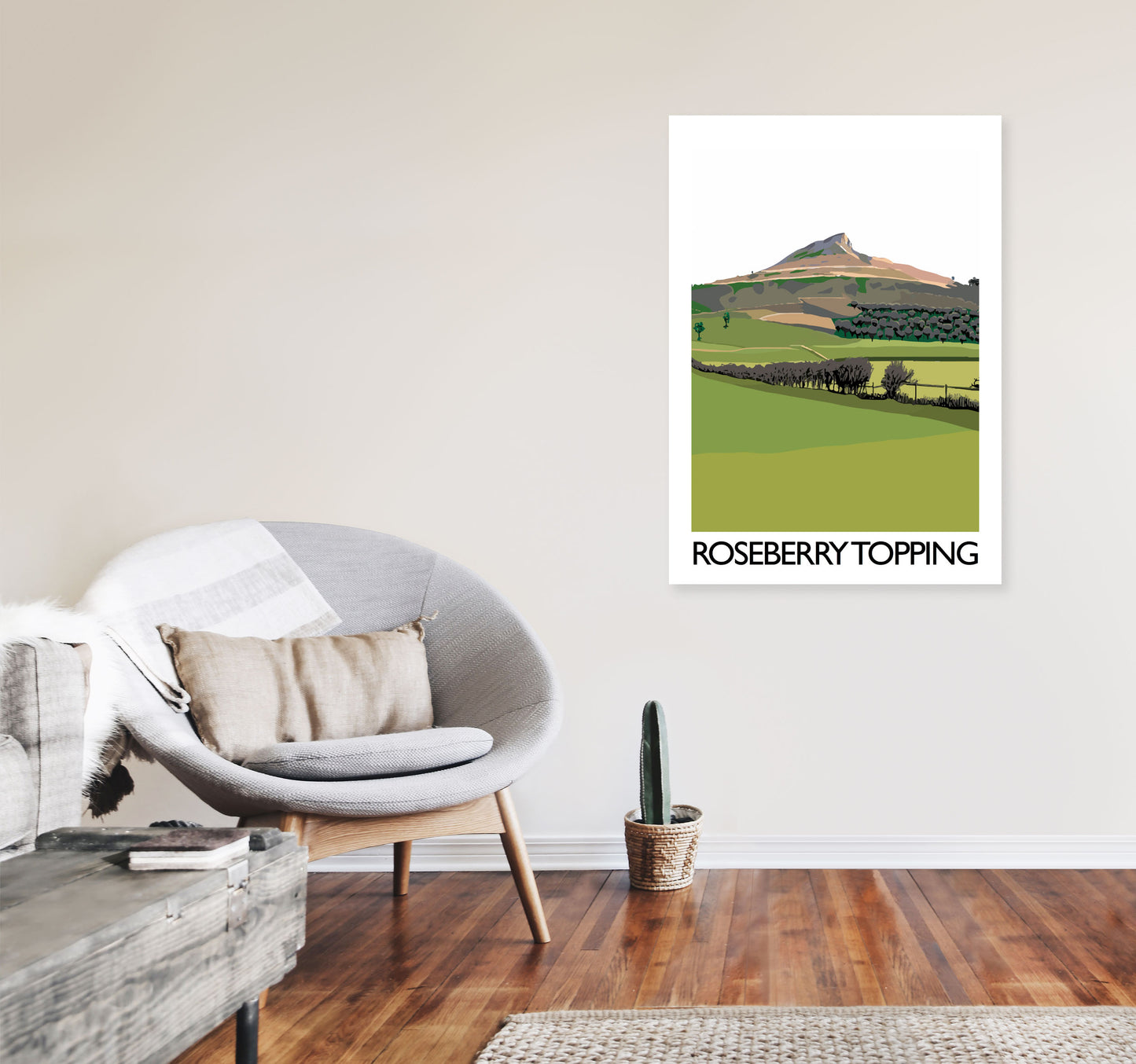 Roseberry Topping 3 Art Print by Richard O'Neill A1 Black Frame