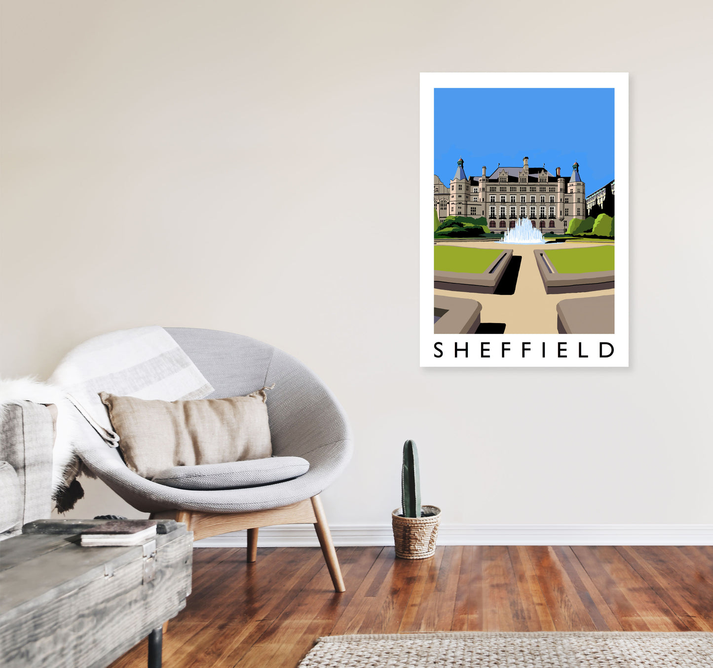 Sheffield Art Print by Richard O'Neill A1 Black Frame