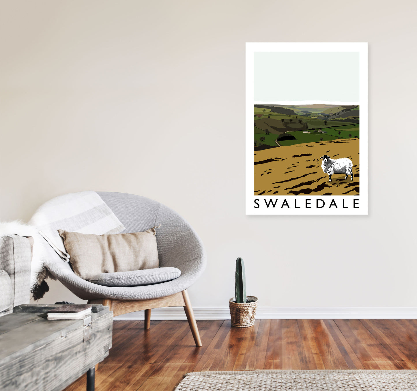 Swaledale Art Print by Richard O'Neill A1 Black Frame