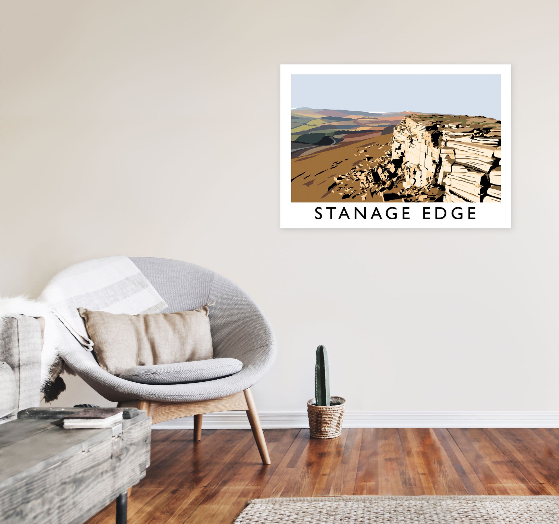 Stanage Edge by Richard O'Neill A1 Black Frame