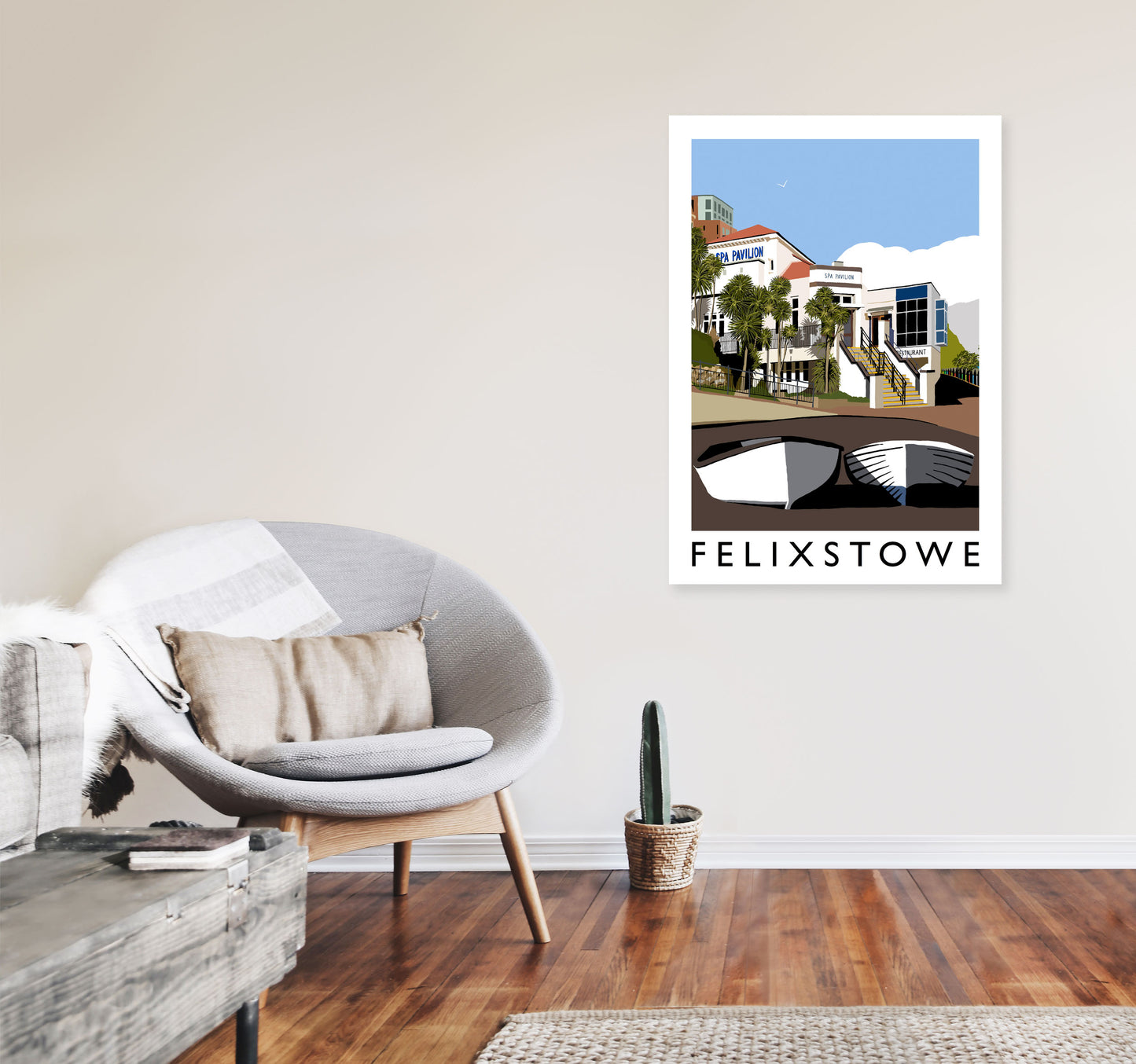 Felixstowe Art Print by Richard O'Neill A1 Black Frame