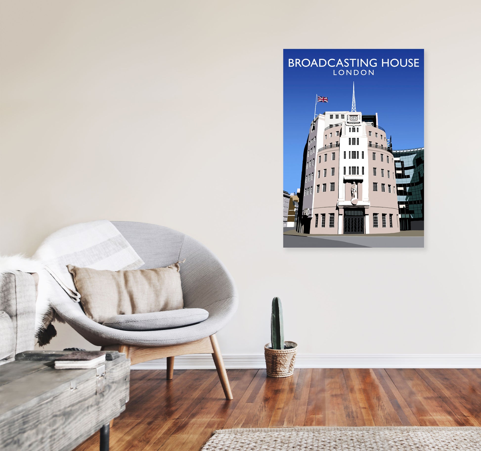 Broadcasting House by Richard O'Neill A1 Black Frame