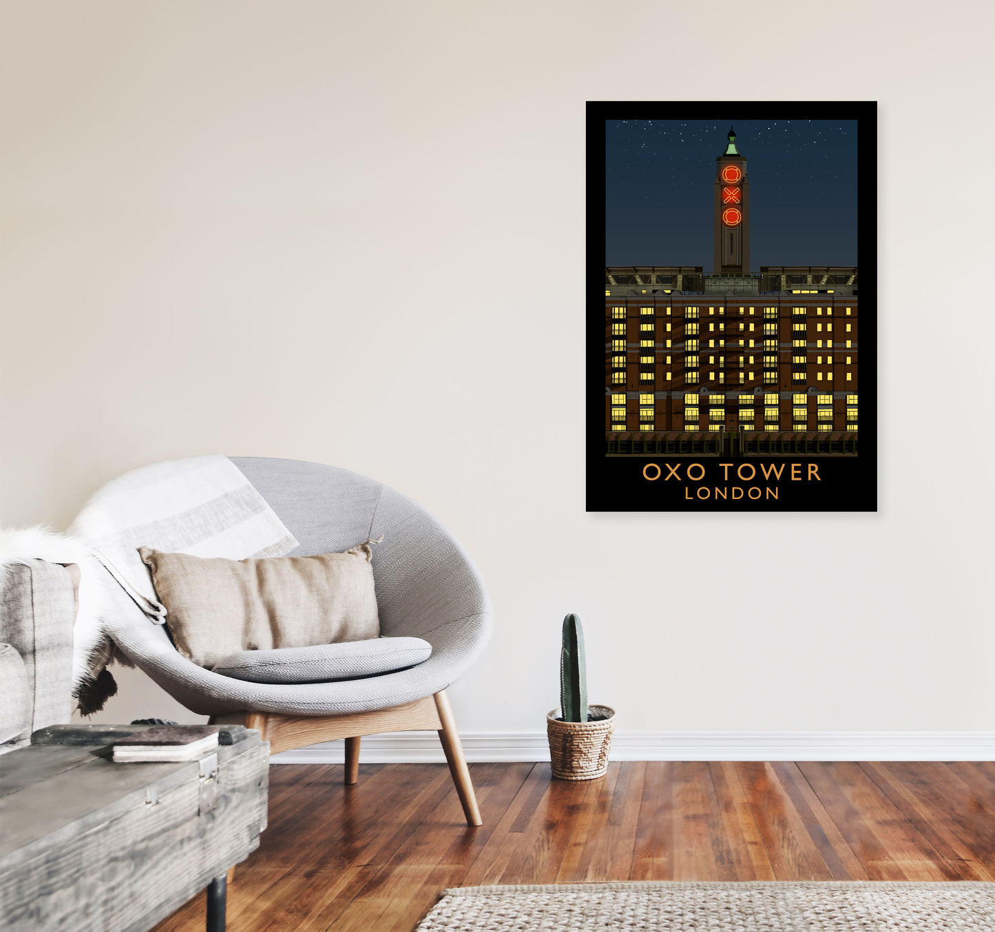 Oxo Tower by Richard O'Neill A1 Black Frame