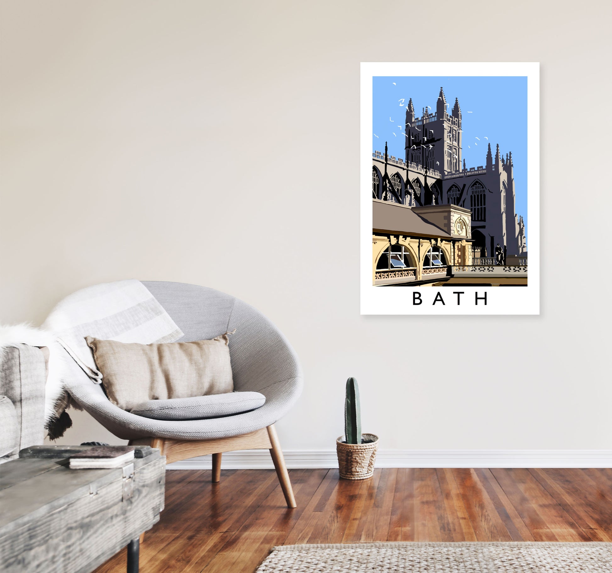 Bath by Richard O'Neill A1 Black Frame