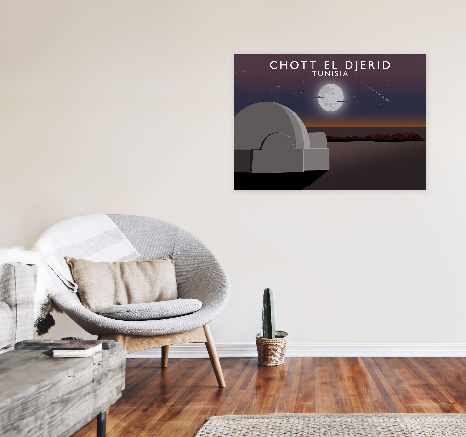 Chott El Djerid (Landscape) by Richard O'Neill A1 Black Frame