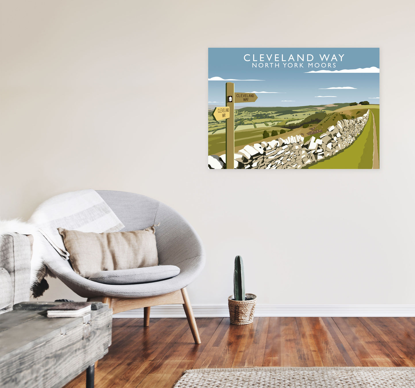 Cleveland Way North York Moors Art Print by Richard O'Neill A1 Black Frame