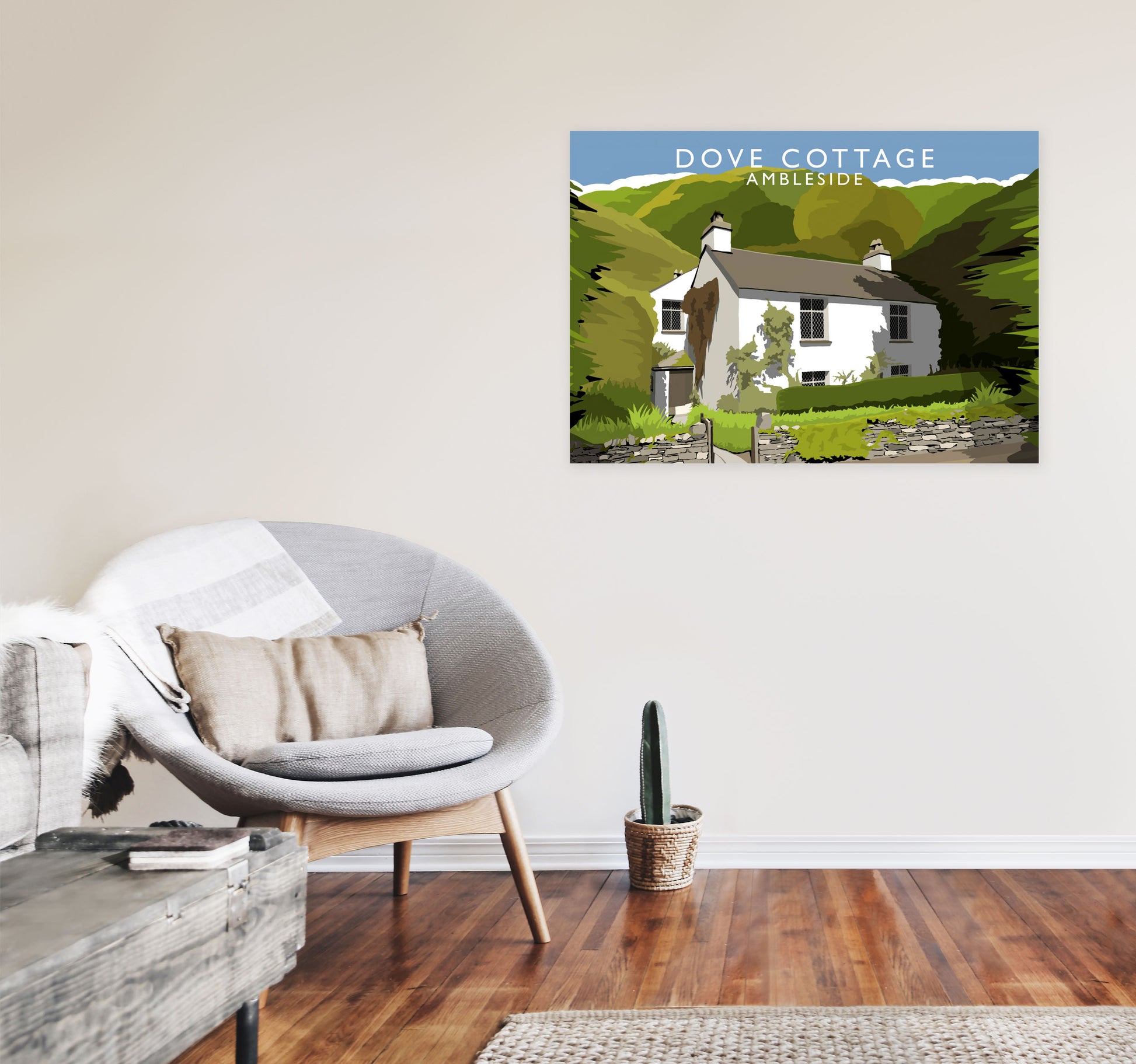 Dove Cottage (Landscape) by Richard O'Neill A1 Black Frame