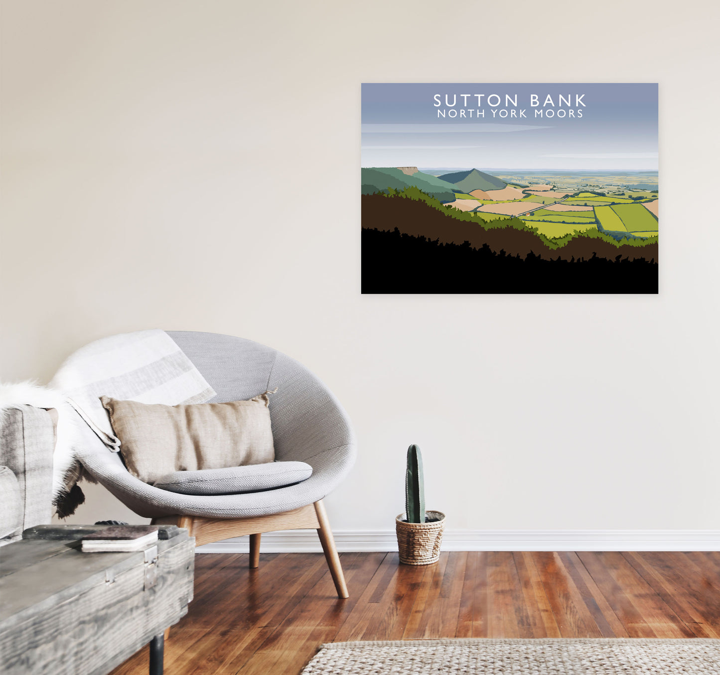 Sutton Bank North York Moors Art Print by Richard O'Neill A1 Black Frame