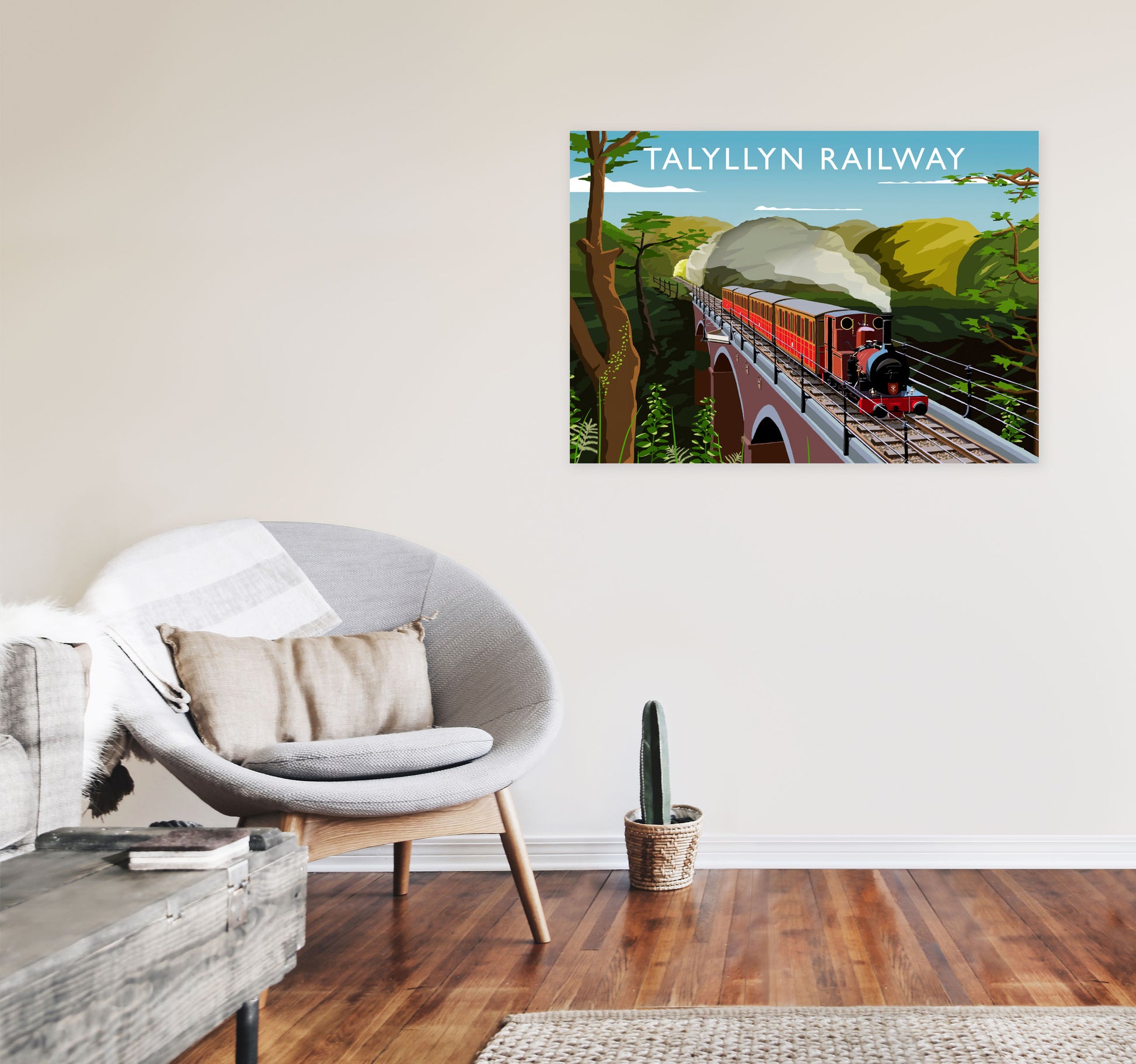 Talyllyn Railway Art Print by Richard O'Neill A1 Black Frame