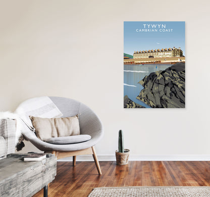Tywyn Portrait Cambrian Coast Framed Digital Art Print by Richard O'Neill A1 Black Frame