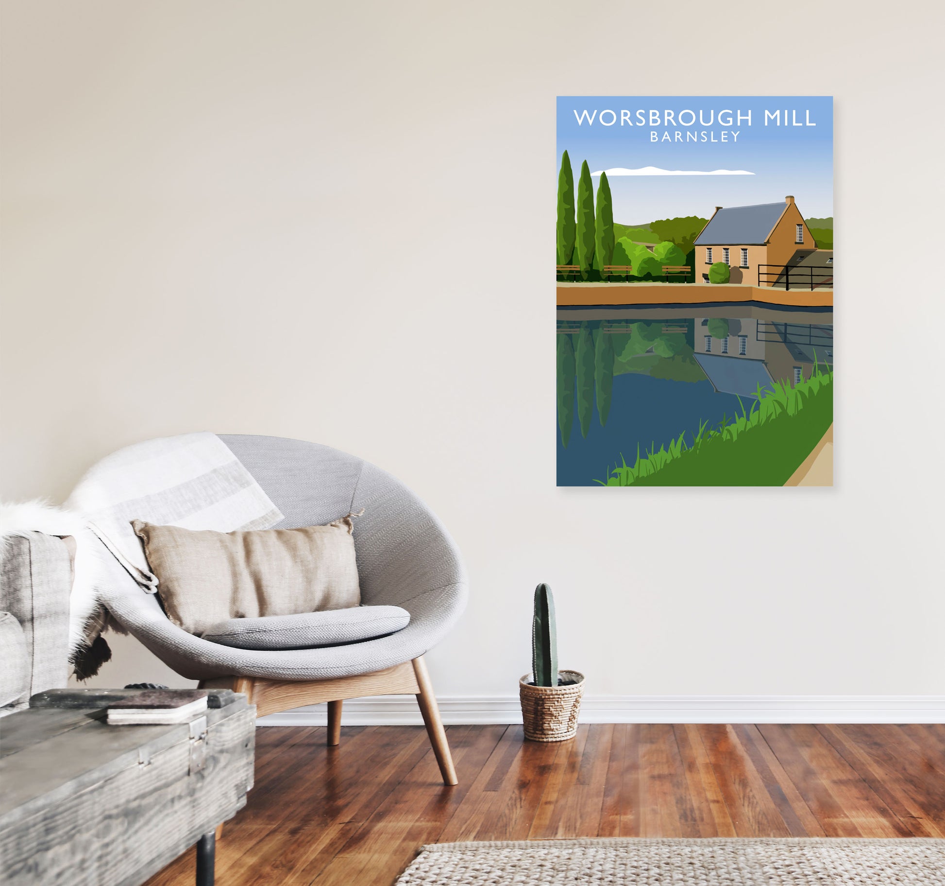 Worsbrough Mill (Portrait) by Richard O'Neill Yorkshire Art Print A1 Black Frame