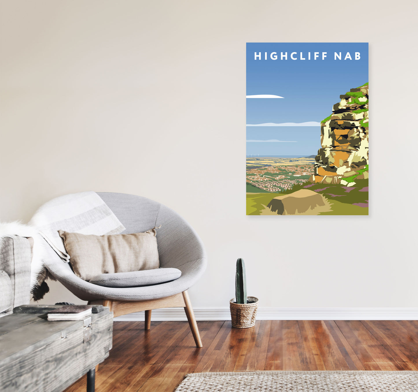 Highcliff Nab Portrait by Richard O'Neill A1 Black Frame