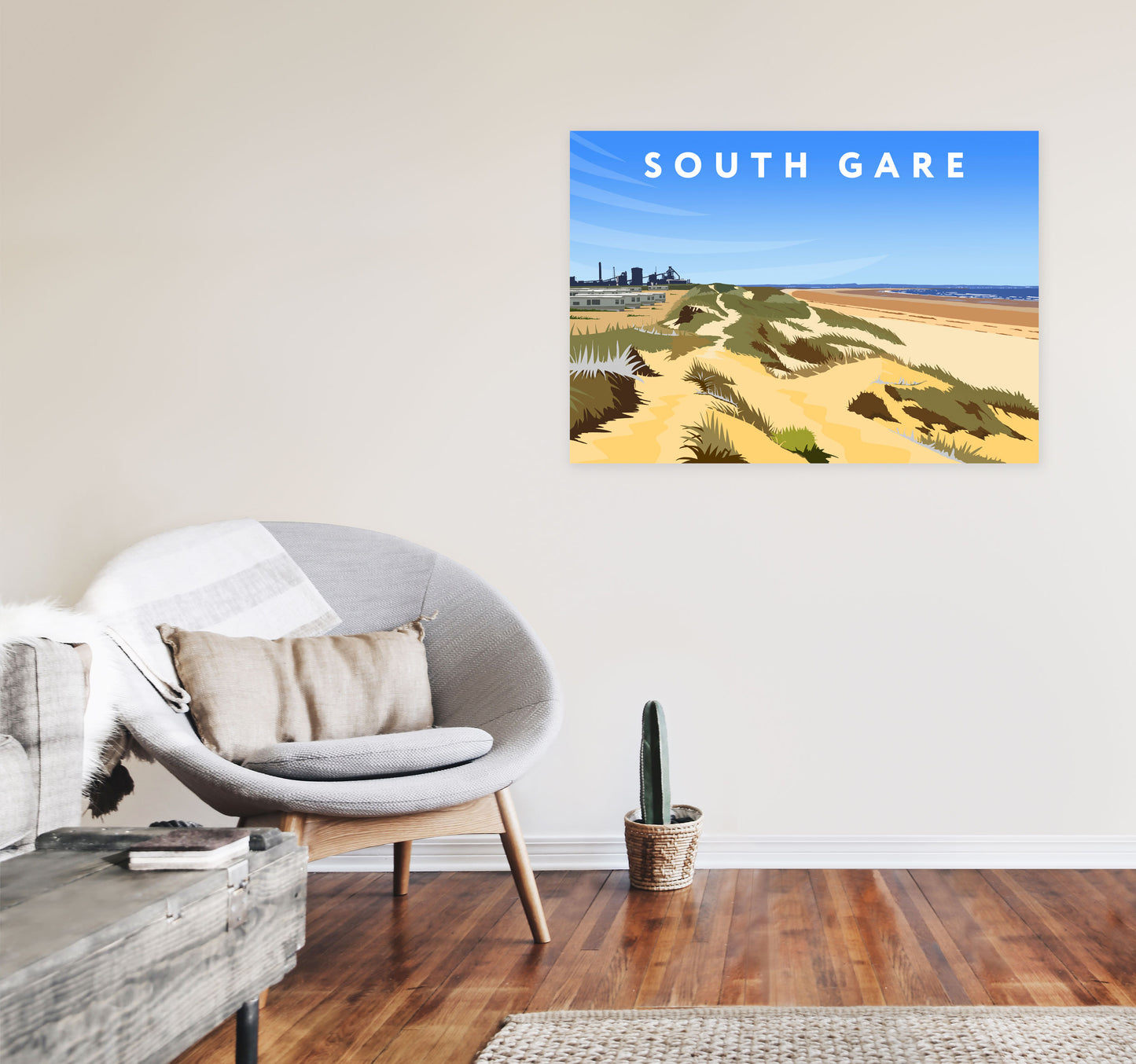 South Gare by Richard O'Neill A1 Black Frame