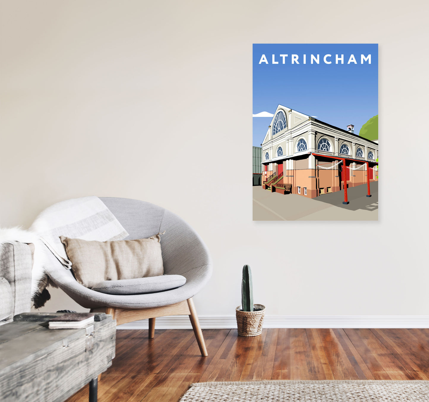 Altrincham Art Print by Richard O'Neill A1 Black Frame