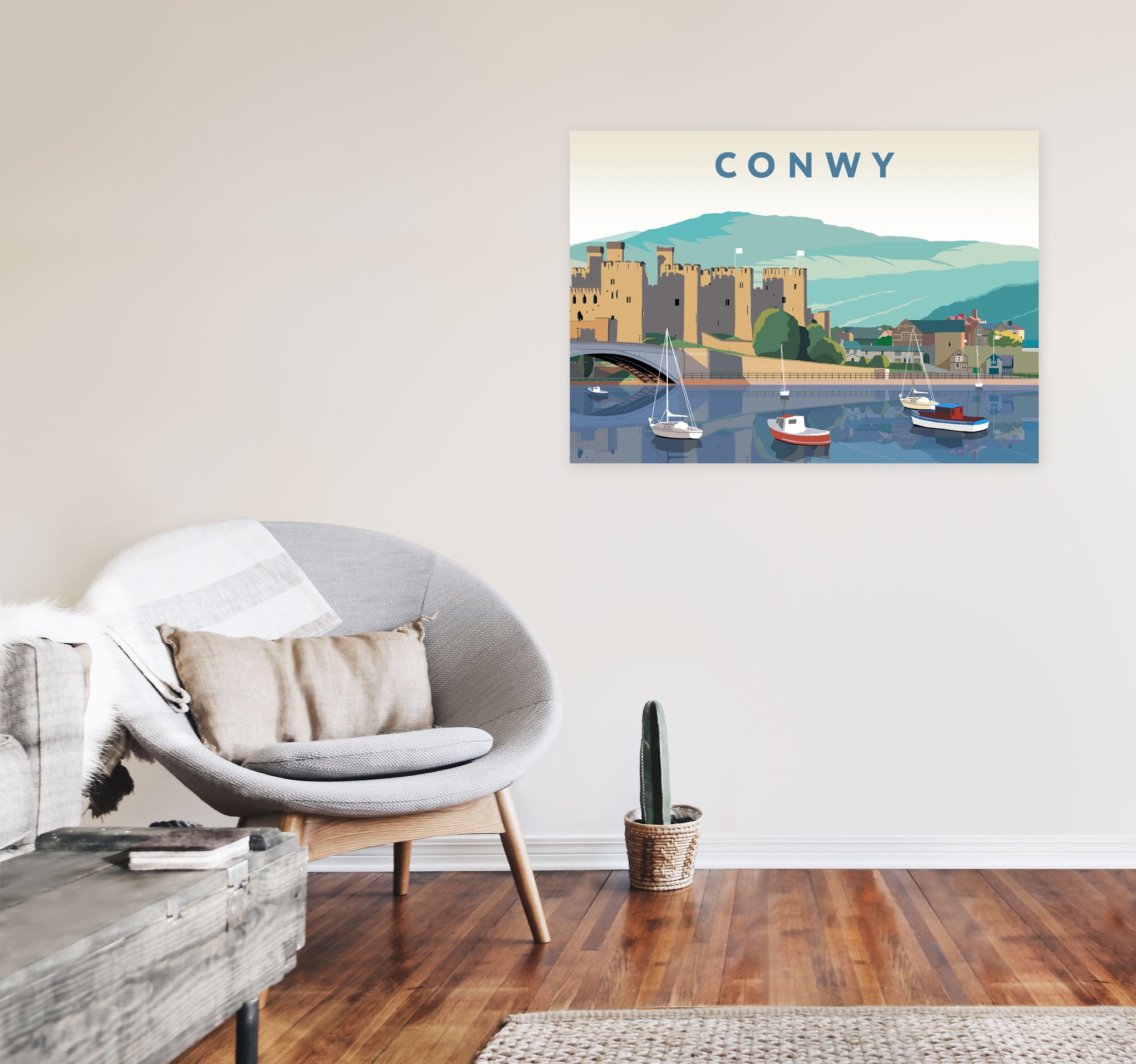 Conwy Art Print by Richard O'Neill A1 Black Frame