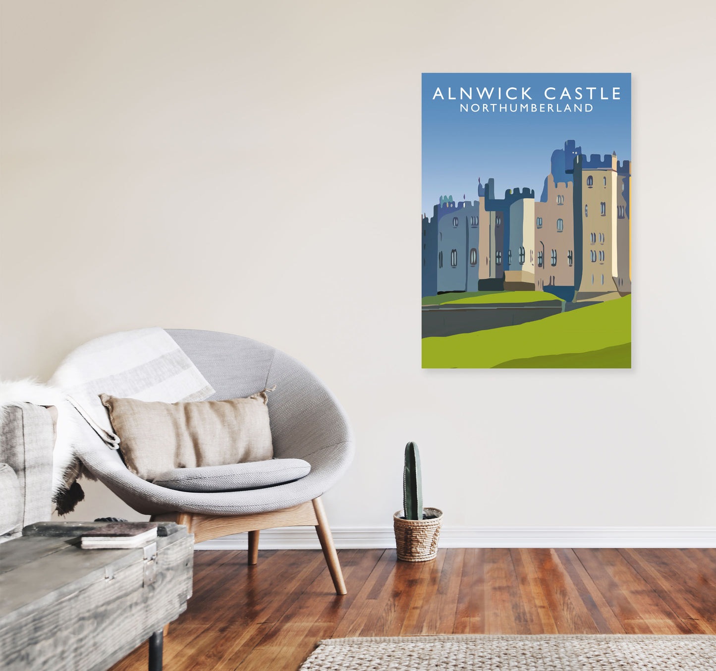 Alnwick Castle2 Portrait by Richard O'Neill A1 Black Frame