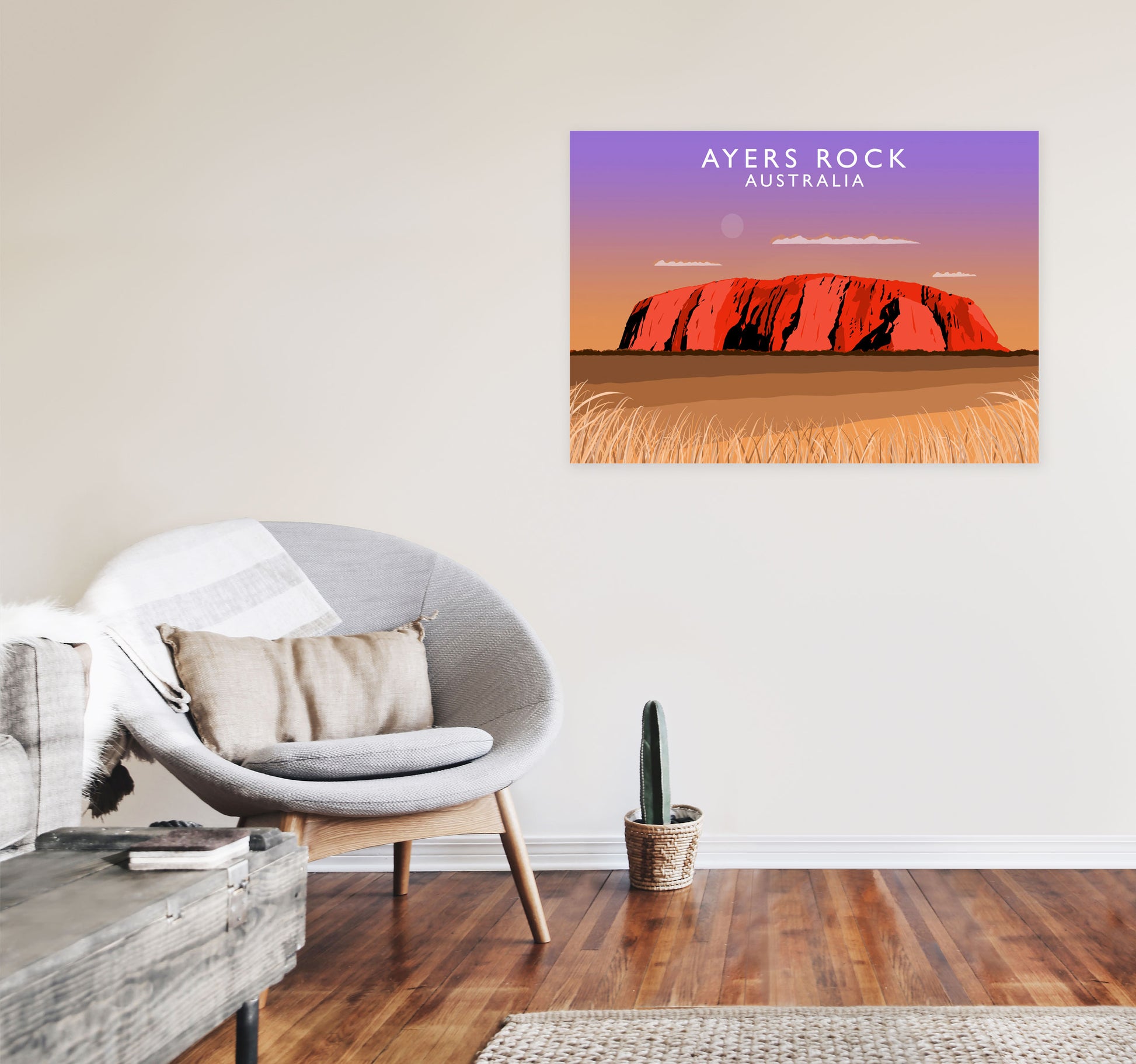 Ayers Rock by Richard O'Neill A1 Black Frame