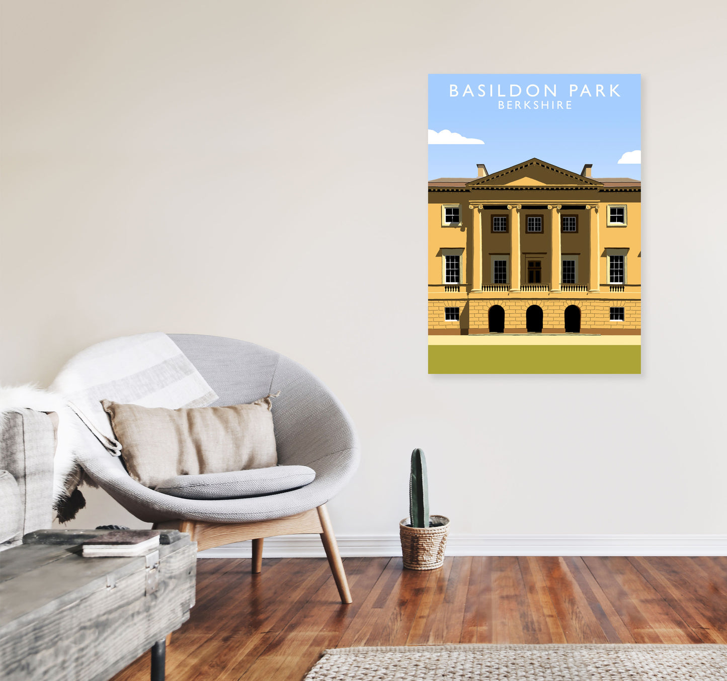 Basildon Park Portrait by Richard O'Neill A1 Black Frame