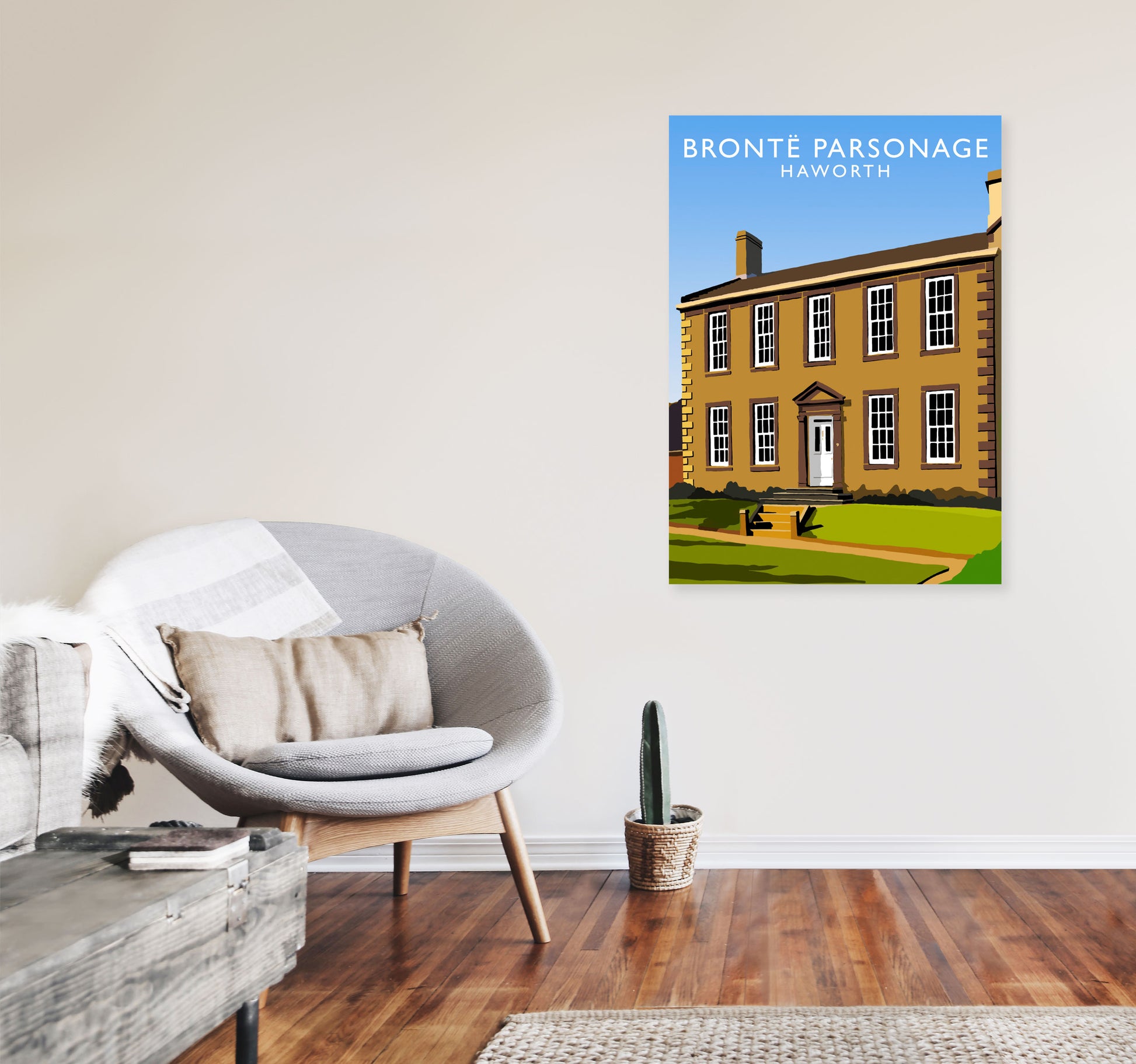 Bronte Parsonage Haworth Art Print by Richard O'Neill A1 Black Frame