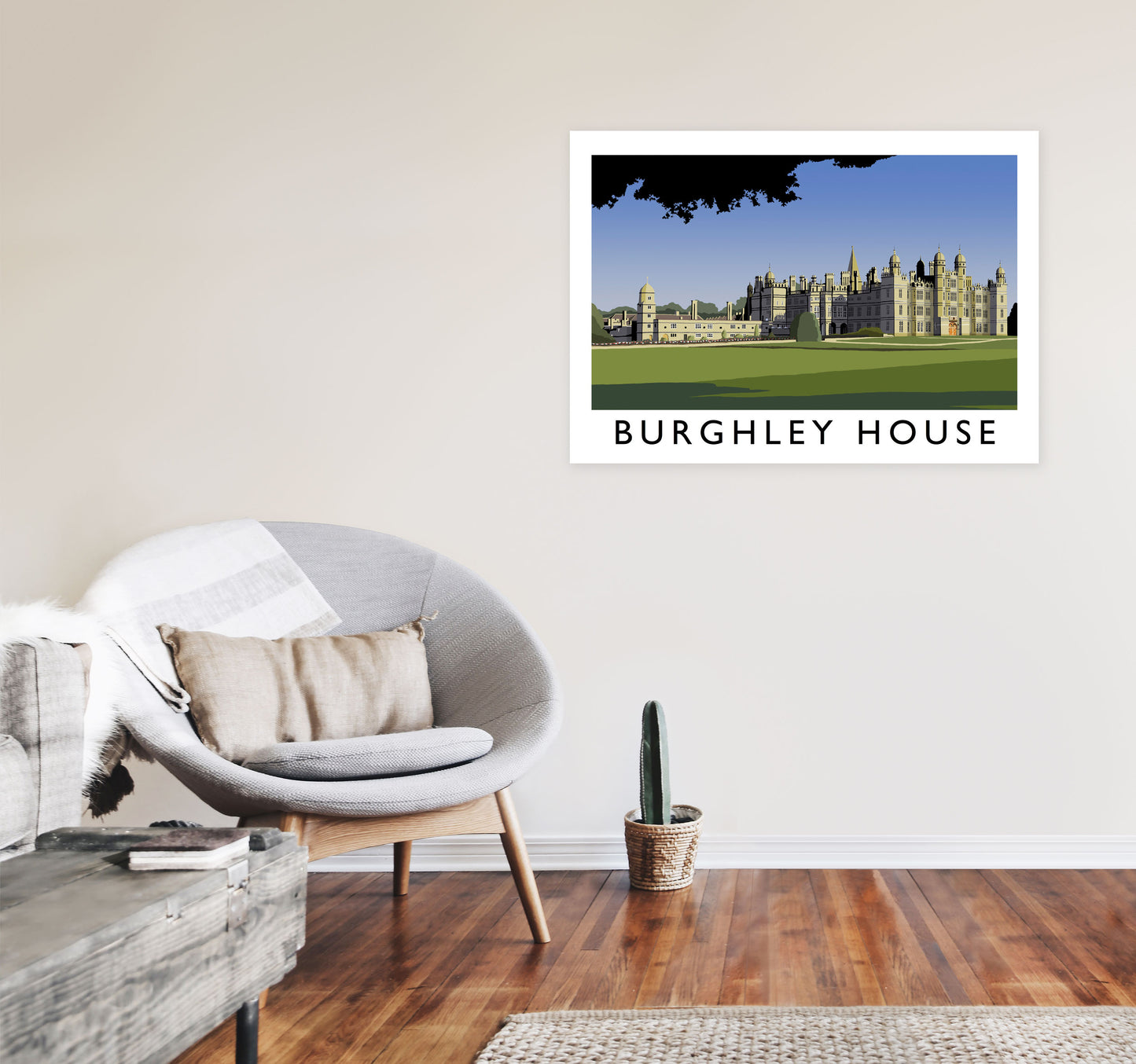 Burghley House 2 by Richard O'Neill A1 Black Frame