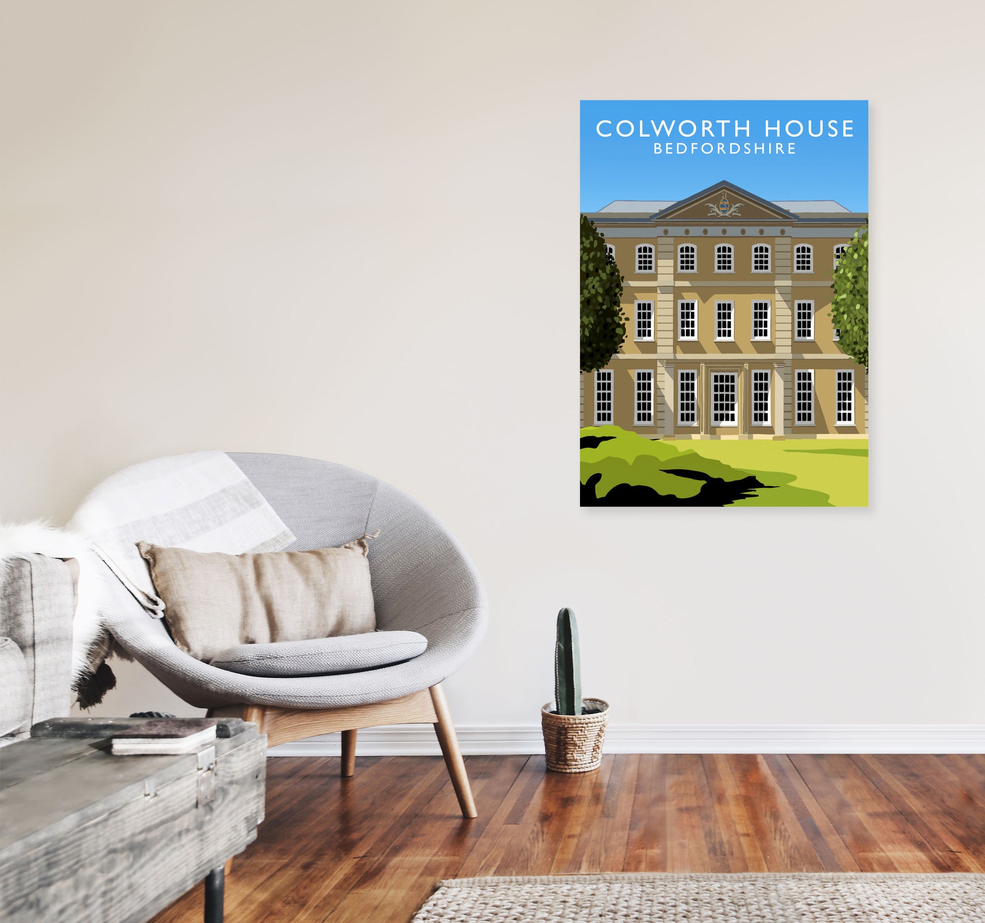 Colworth House Portrait by Richard O'Neill A1 Black Frame