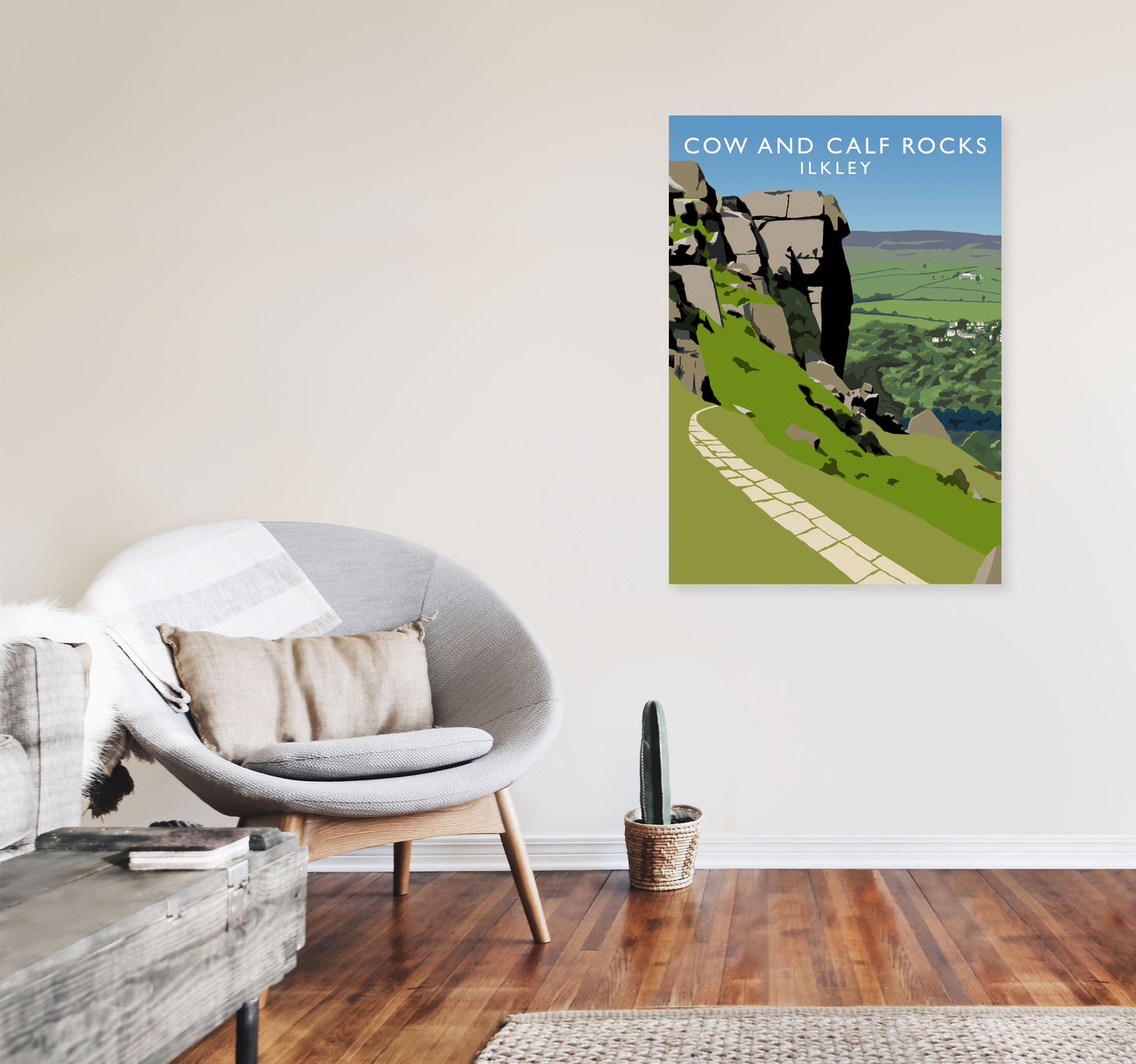 Cow And Calf Rocks Portrait by Richard O'Neill A1 Black Frame