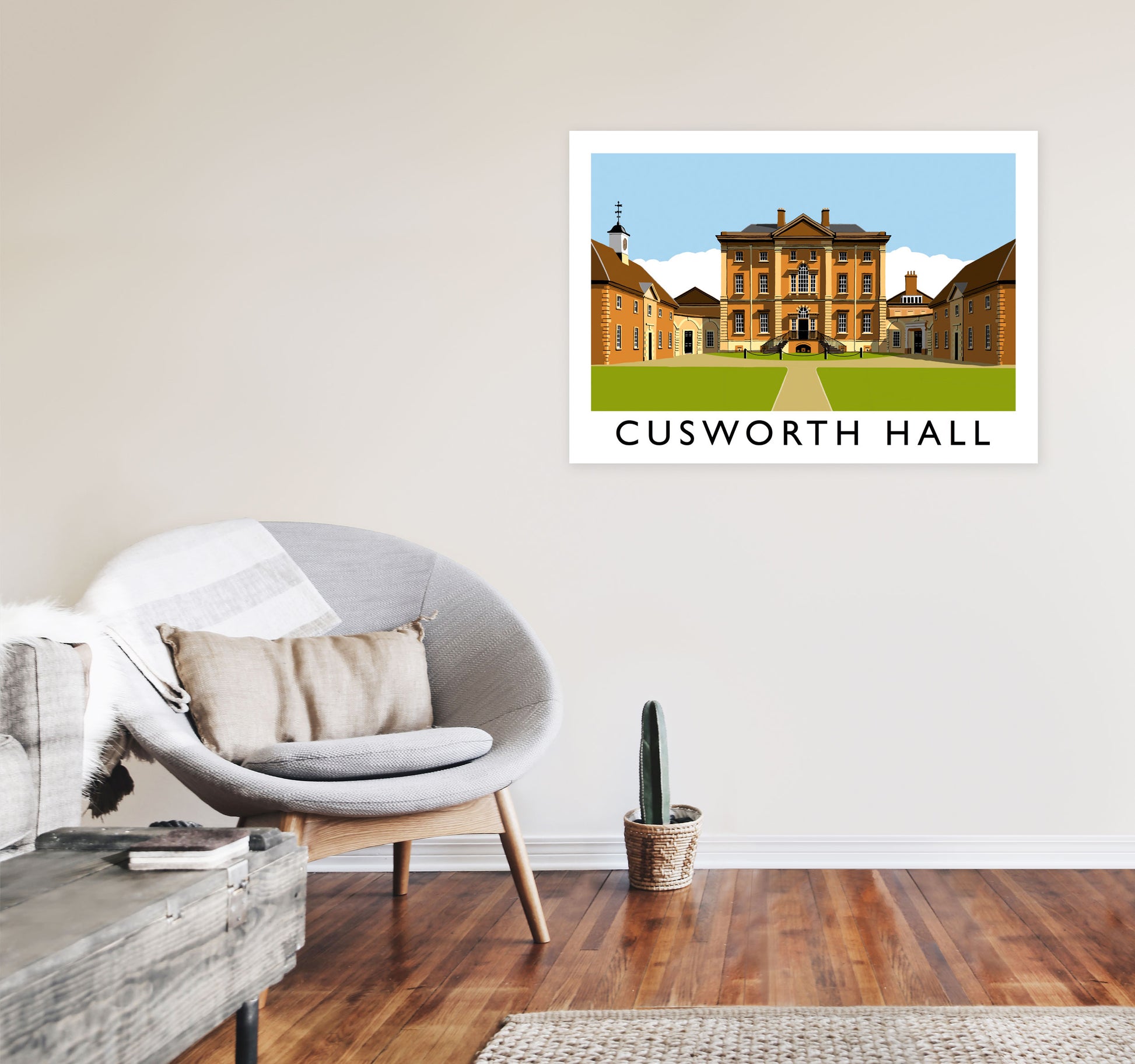 Cusworth Hall Art Print by Richard O'Neill A1 Black Frame