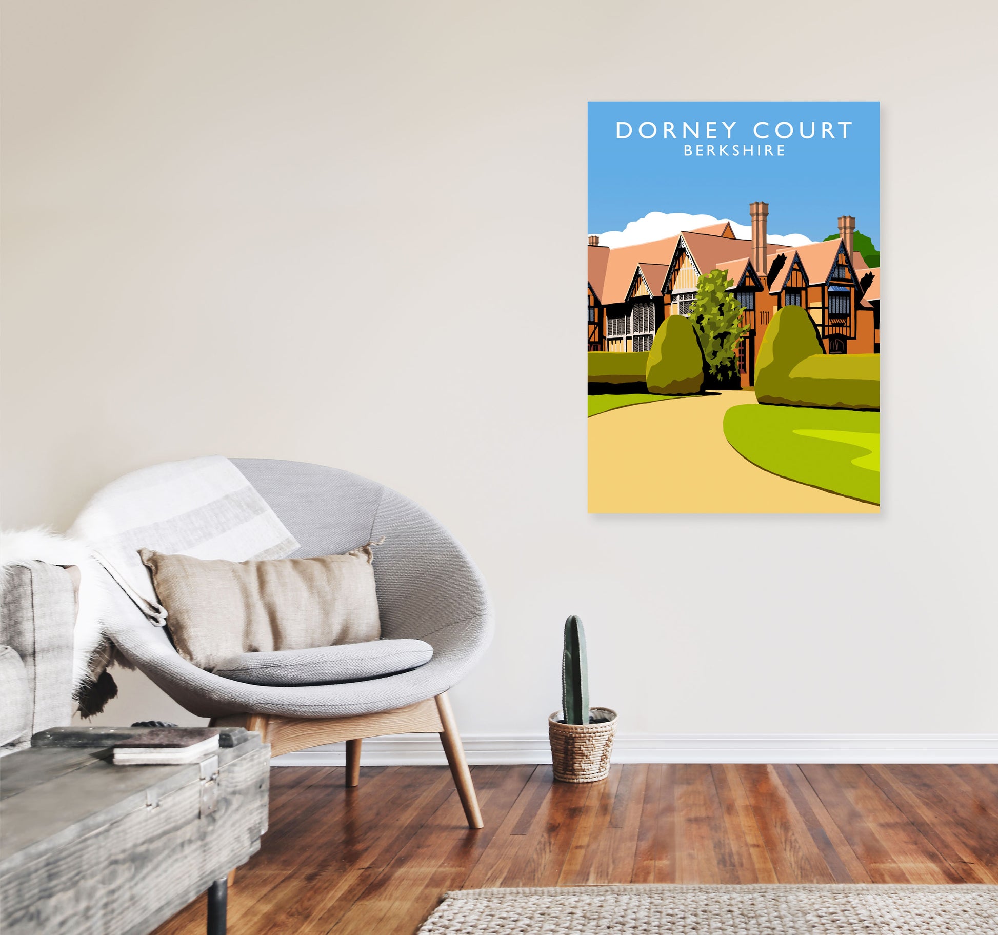 Dorney Court Art Print by Richard O'Neill A1 Black Frame