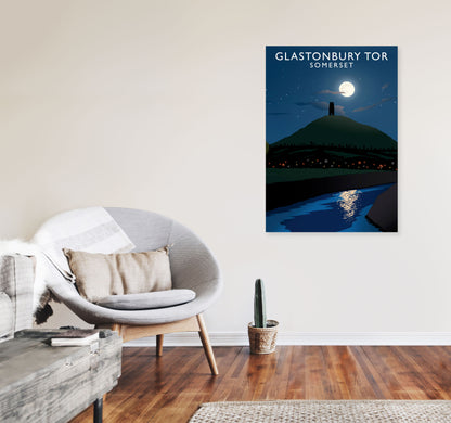 Glastonbury Tor Somerset Framed Digital Art Print by Richard O'Neill A1 Black Frame