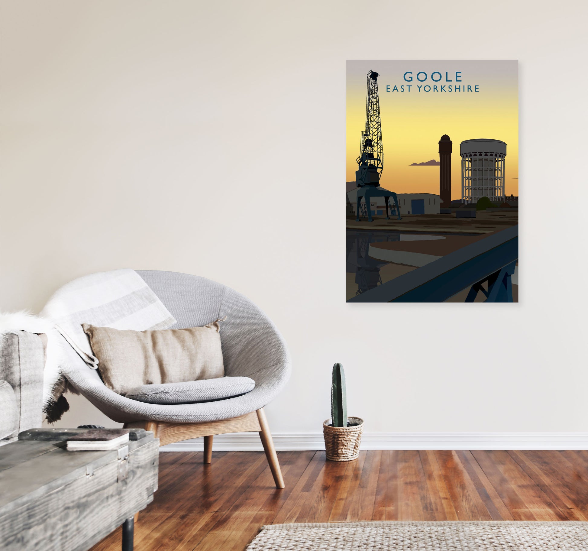 Goole Night Portrait by Richard O'Neill A1 Black Frame