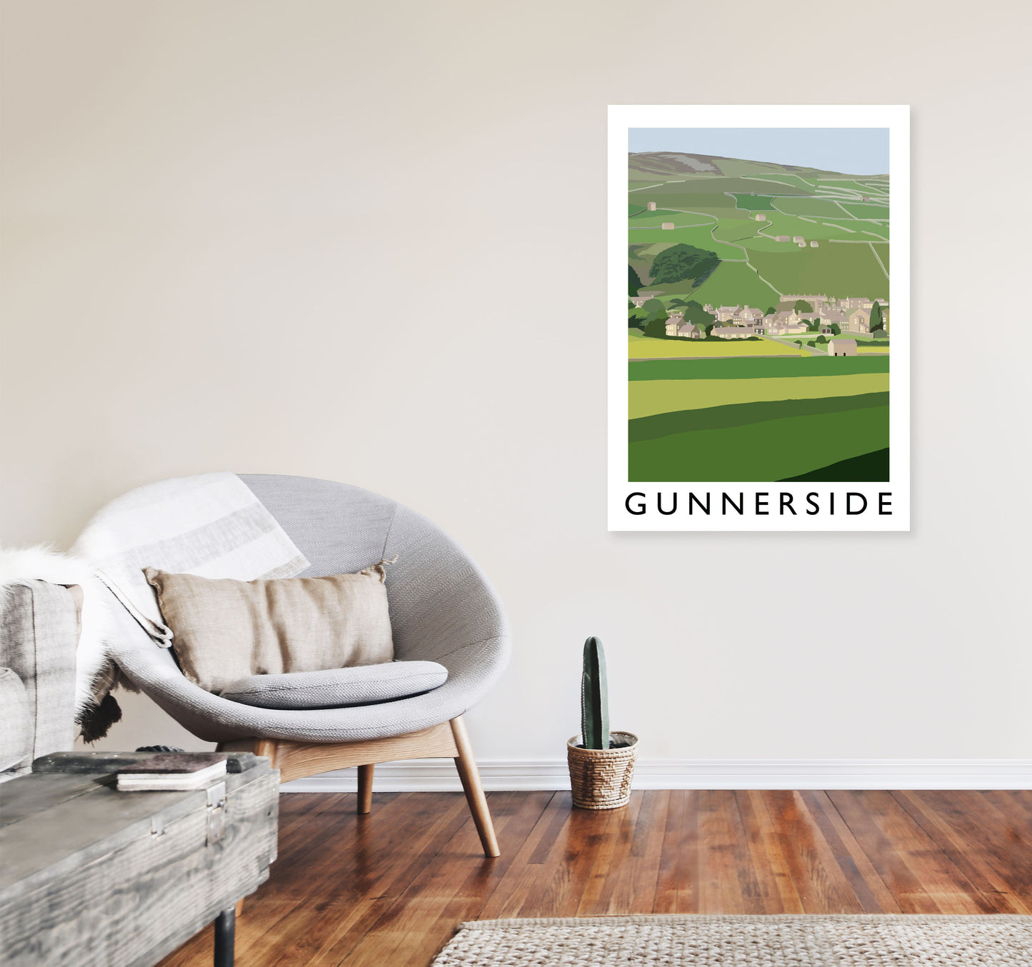 Gunnerside Portrait by Richard O'Neill A1 Black Frame