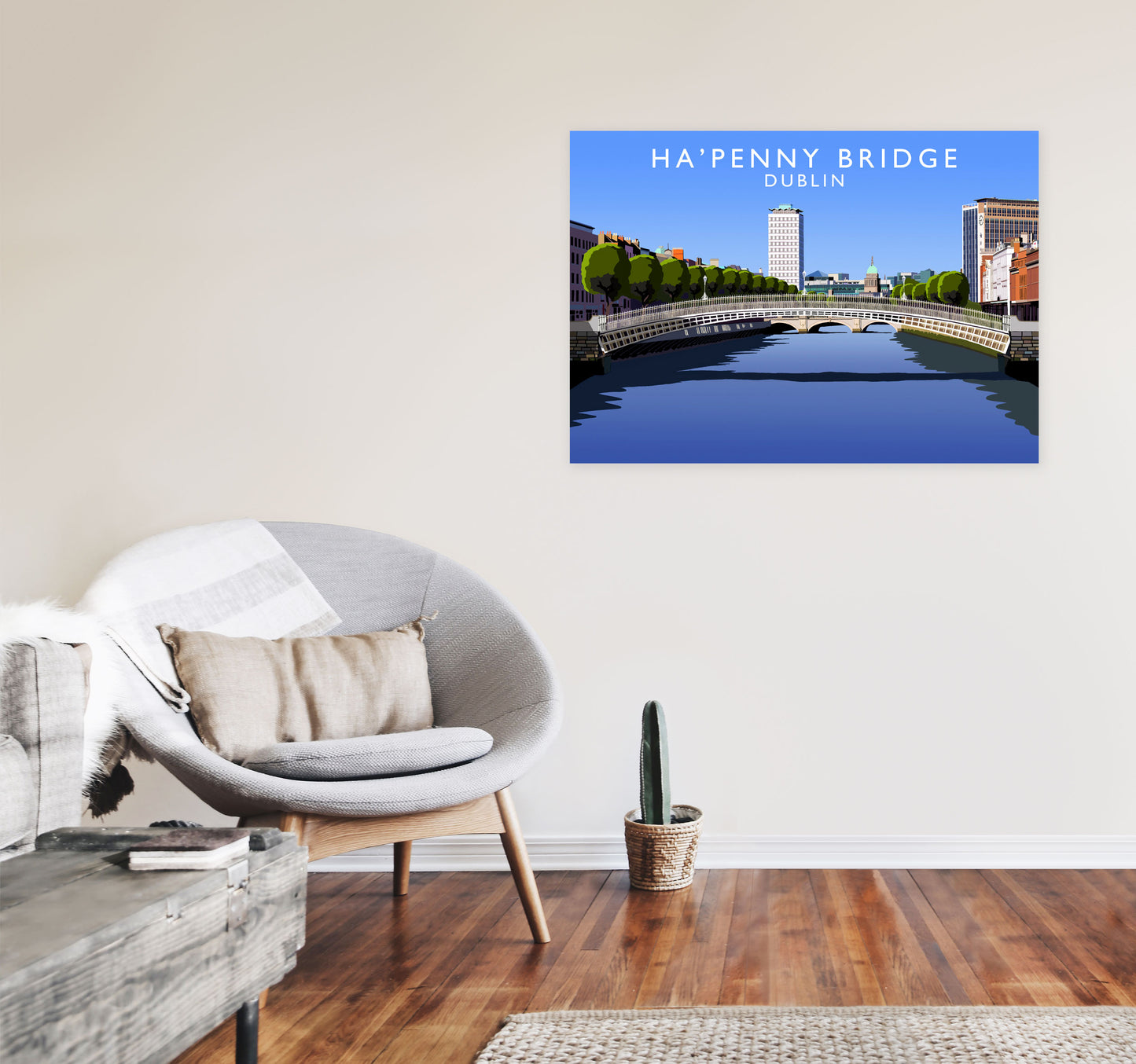 Ha' Penny Bridge by Richard O'Neill A1 Black Frame