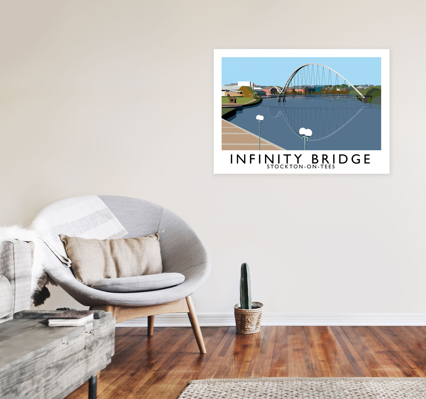 Infinity Bridge Stockton-On-Tees Art Print by Richard O'Neill A1 Black Frame