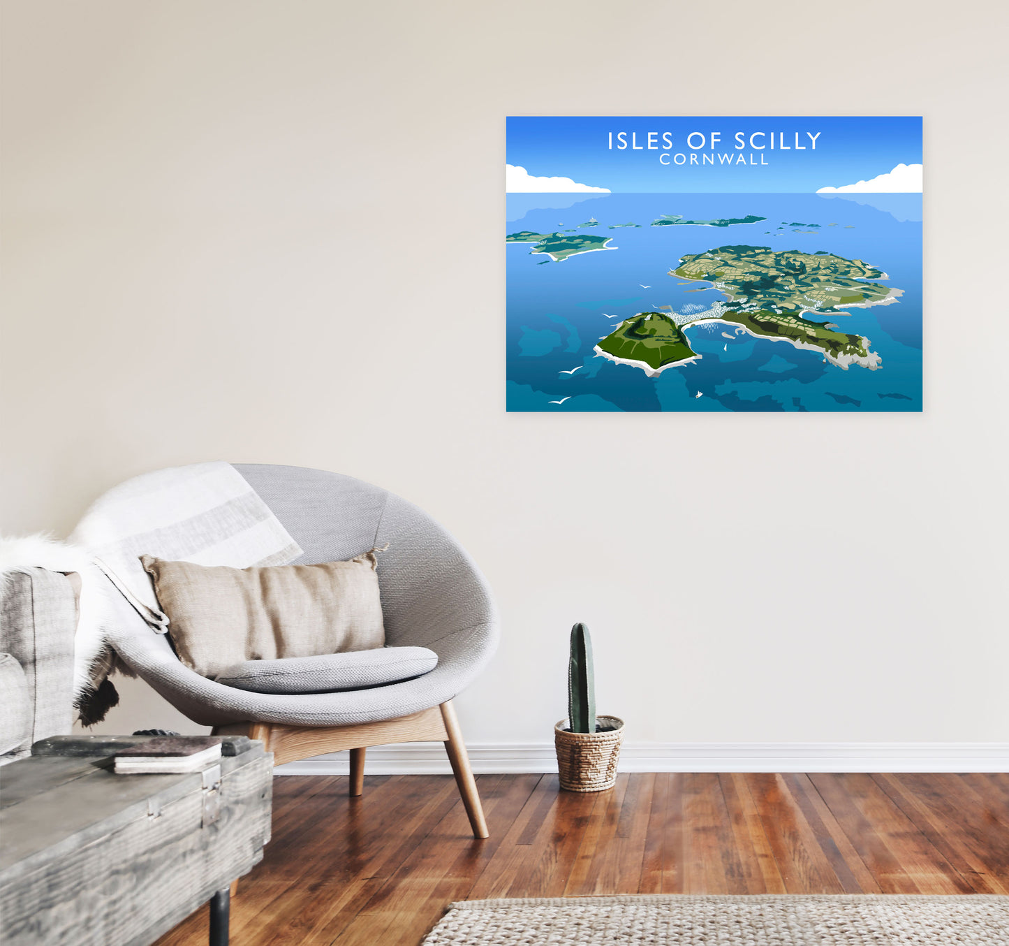 Isles of Scilly Cornwall Framed Digital Art Print by Richard O'Neill A1 Black Frame