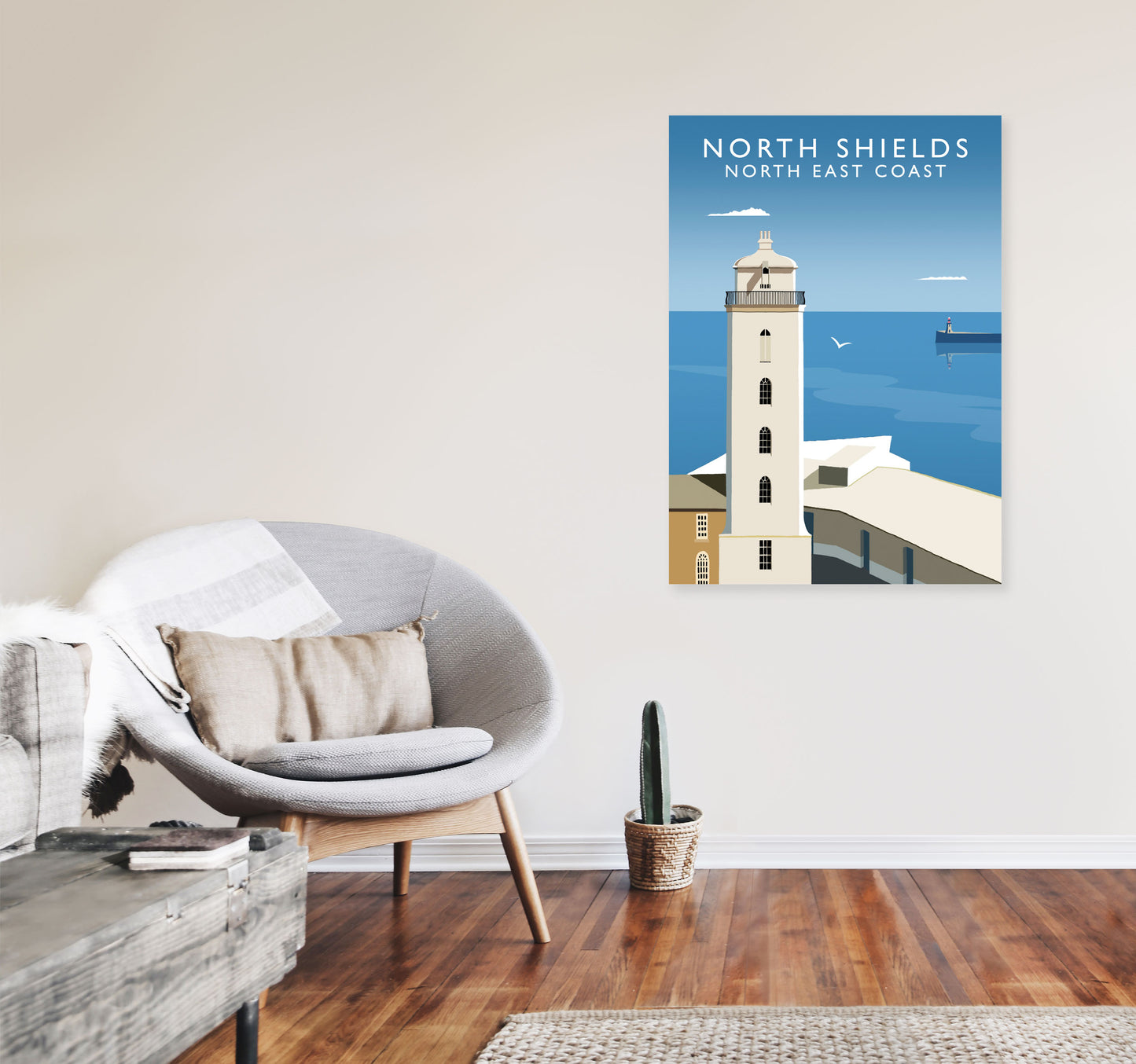 North Shields Portrait by Richard O'Neill A1 Black Frame