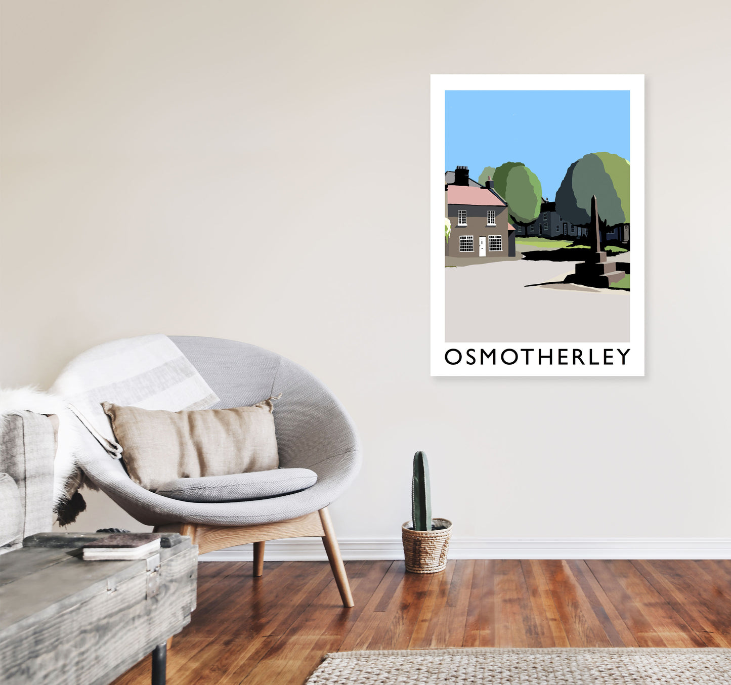 Osmotherley PortraitTravel Art Print by Richard O'Neill, Framed Wall Art A1 Black Frame