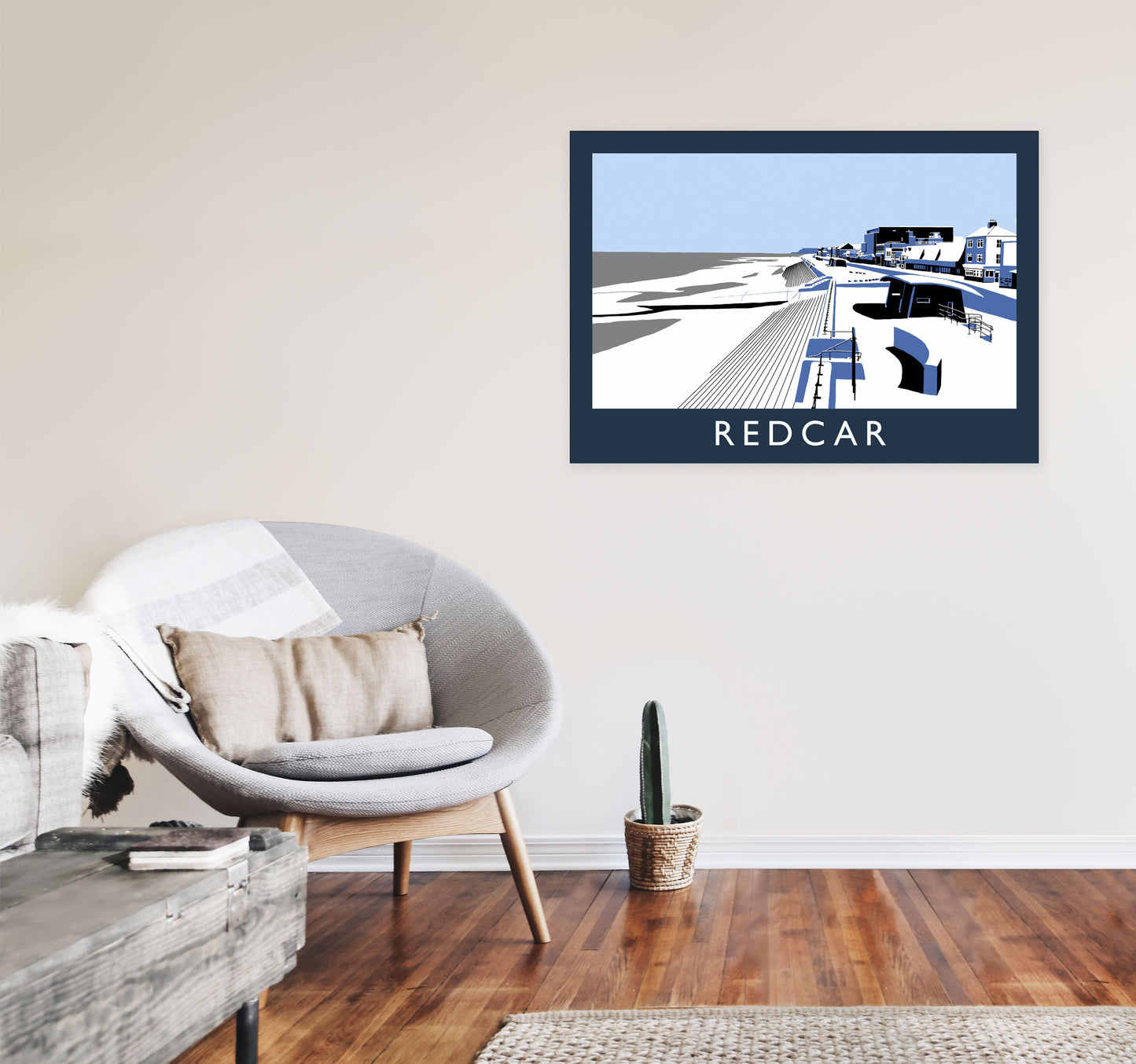 Redcar Framed Digital Art Print by Richard O'Neill, Framed Wall Art A1 Black Frame