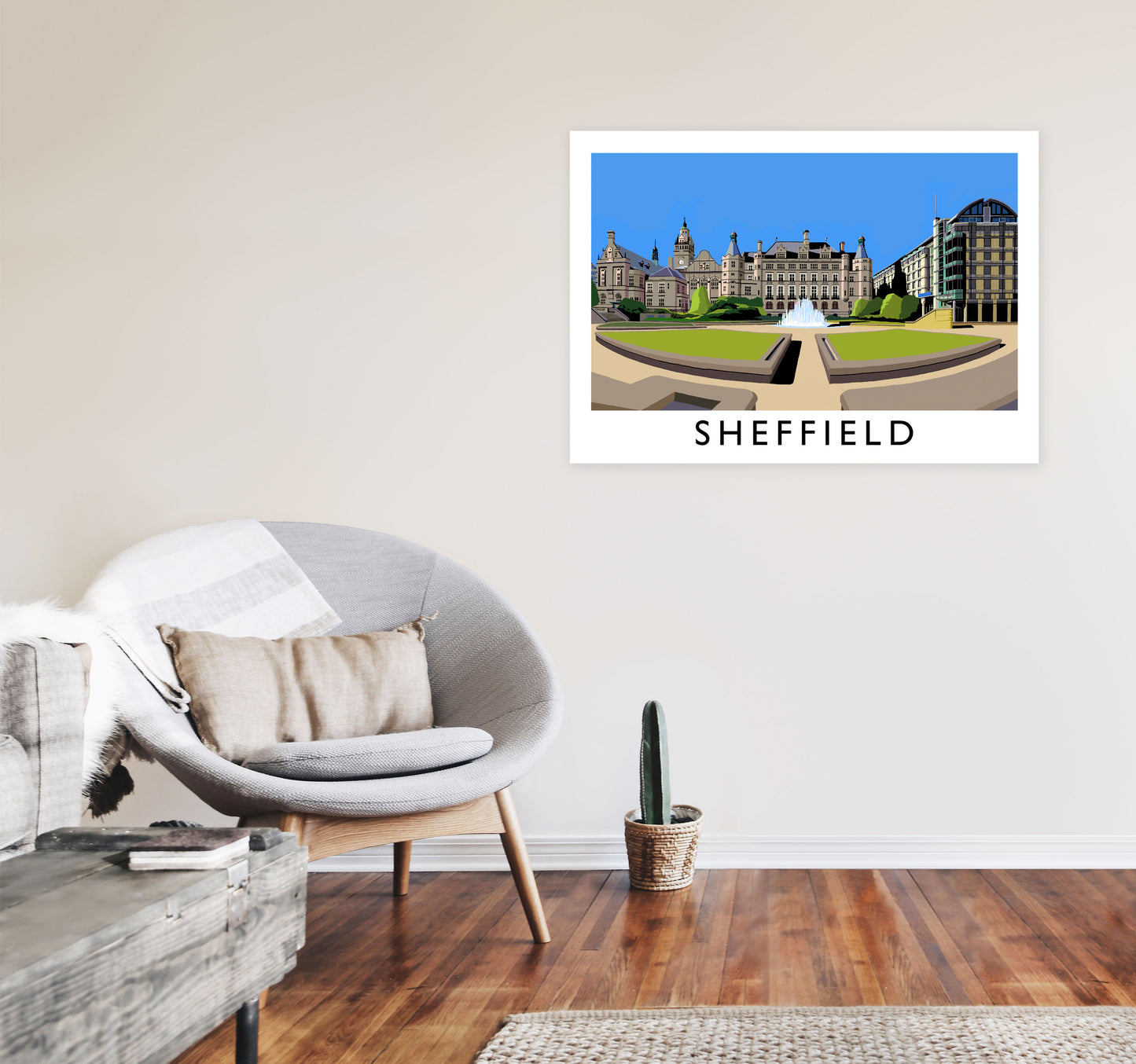 Sheffield Framed Digital Art Print by Richard O'Neill A1 Black Frame