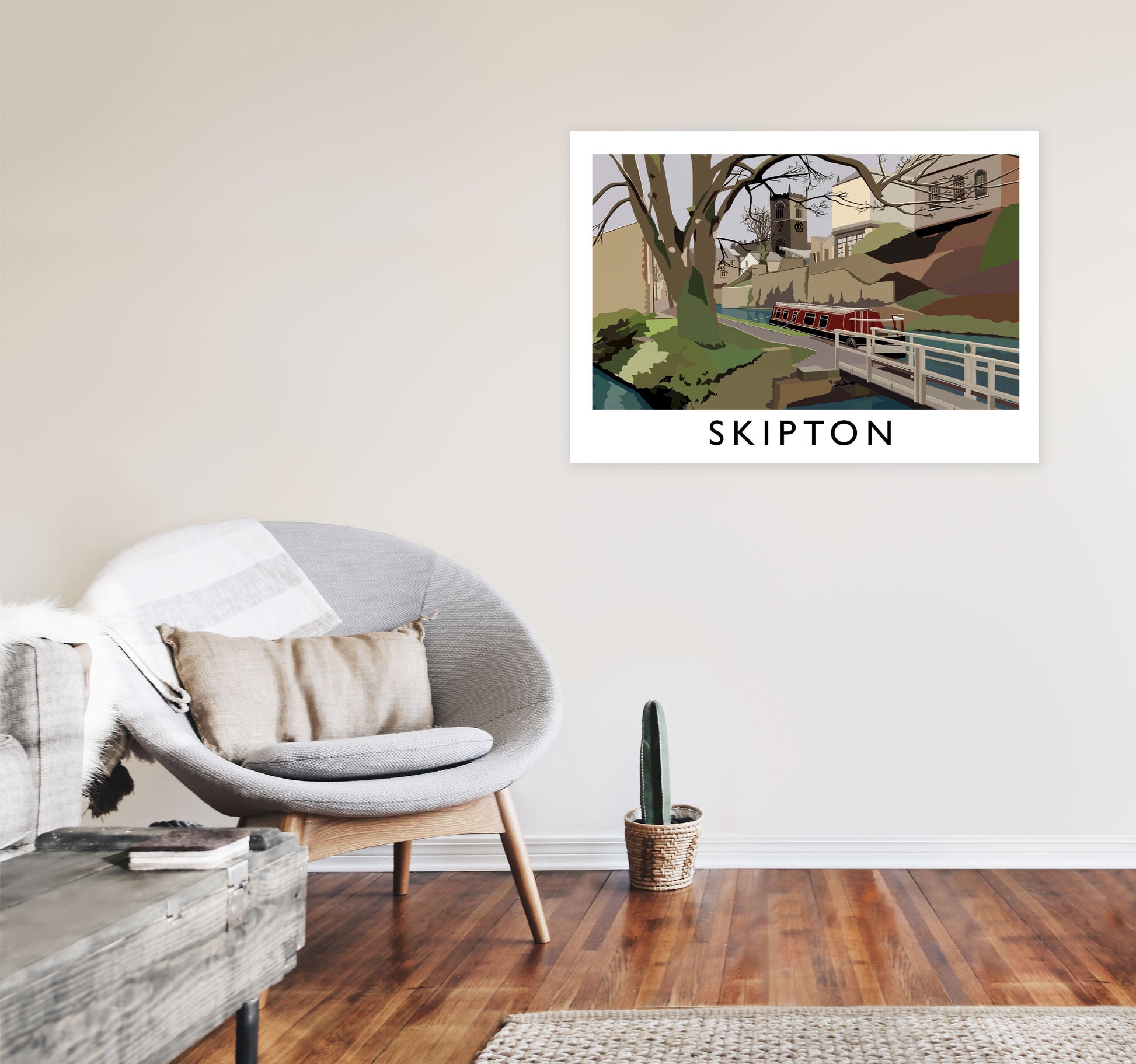 Skipton, North Yorkshire Travel Art Print by Richard O'Neill A1 Black Frame