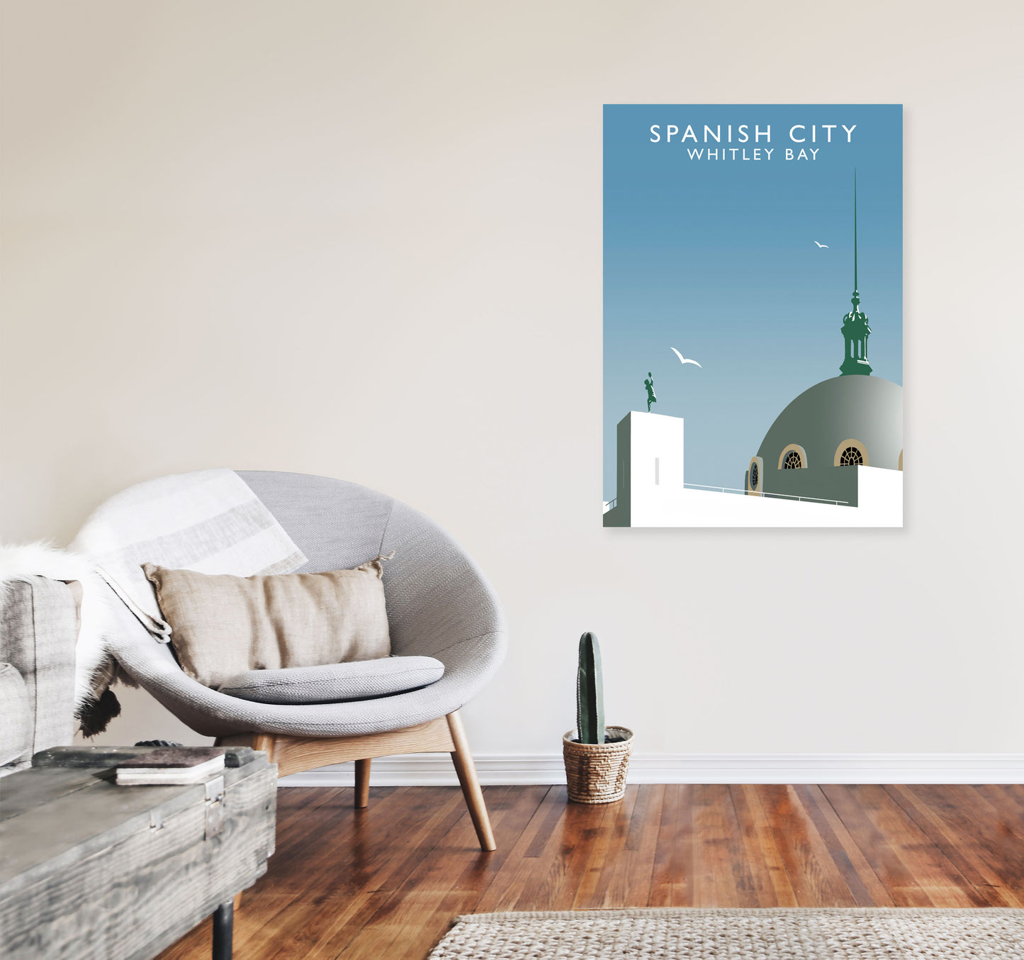 Spanish City Portrait by Richard O'Neill A1 Black Frame