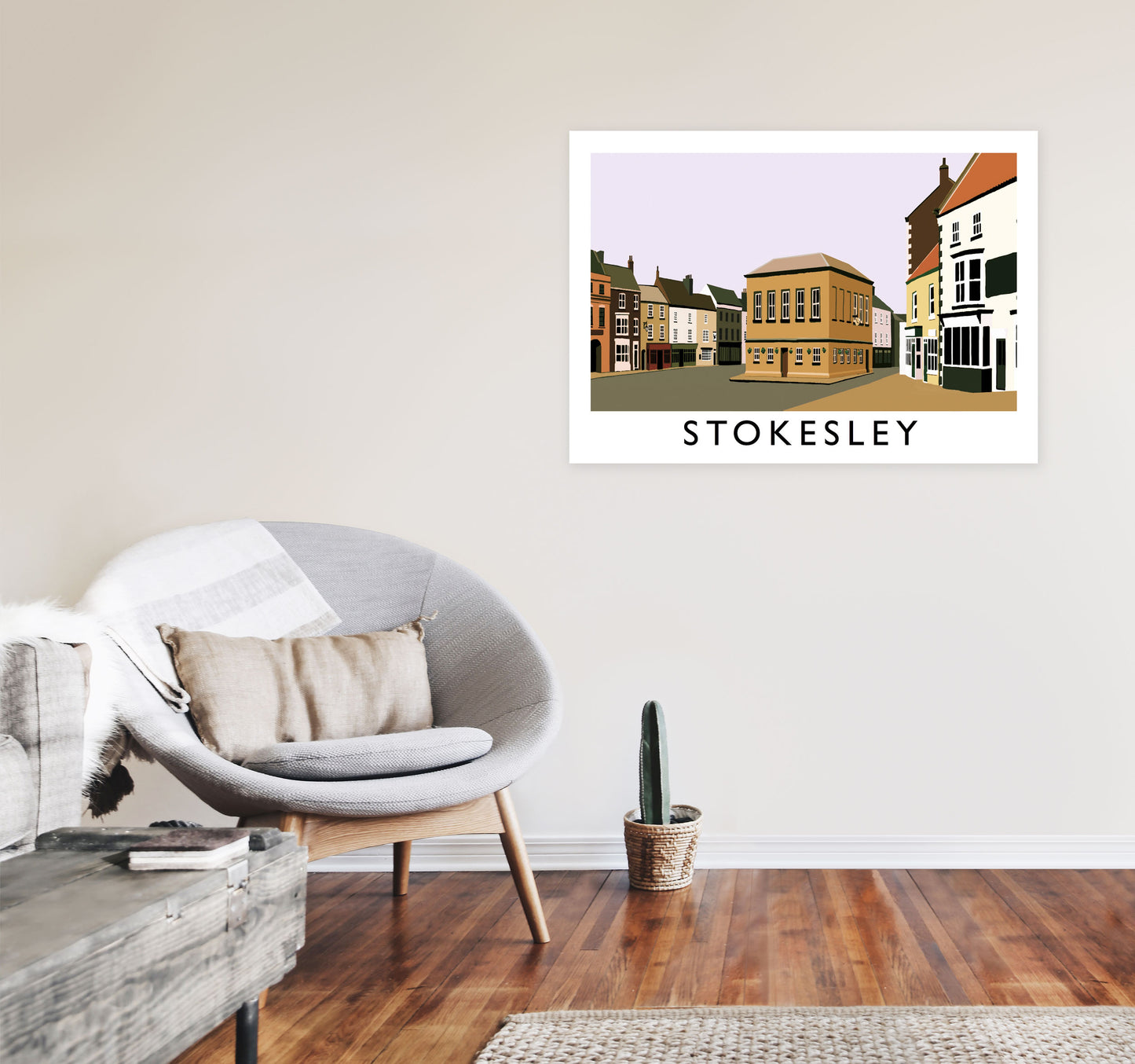 Stokesley Travel Art Print by Richard O'Neill, Framed Wall Art A1 Black Frame