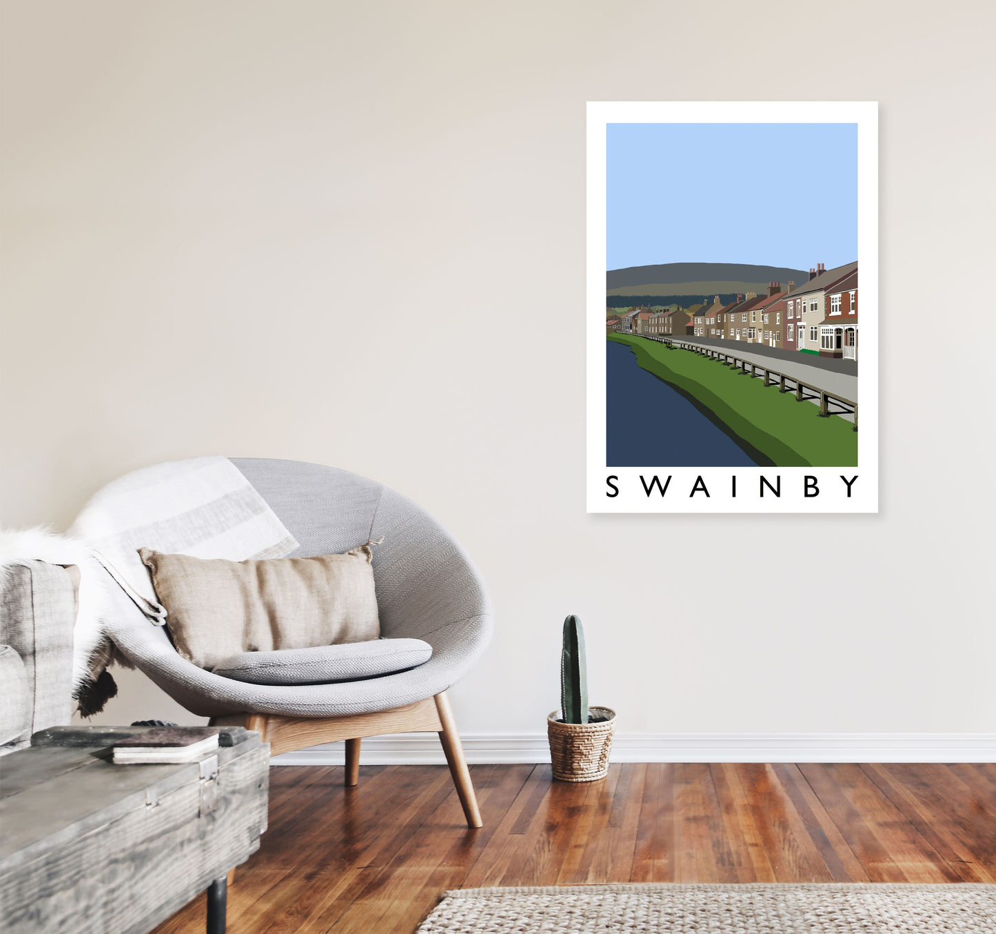 Swainby Digital Art Print by Richard O'Neill, Framed Wall Art A1 Black Frame