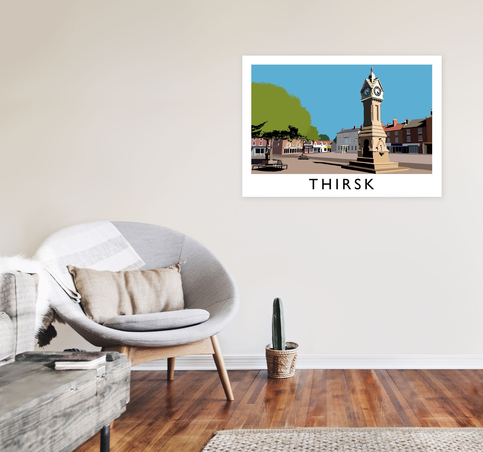 Thirsk Framed Digital Art Print by Richard O'Neill, Framed Wall Art A1 Black Frame