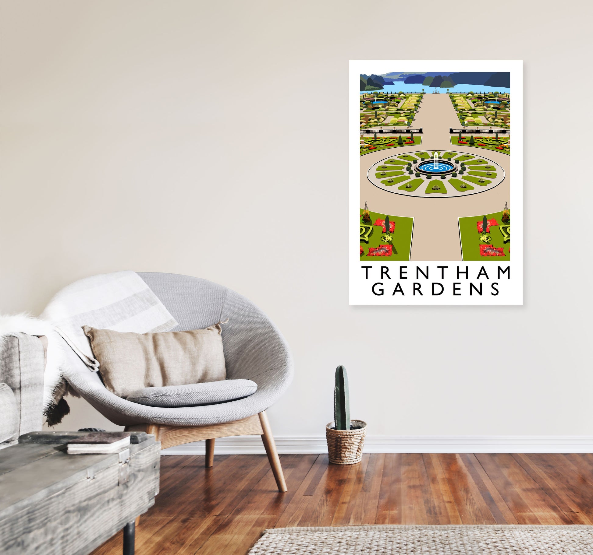 Trentham Gardens Framed Digital Art Print by Richard O'Neill A1 Black Frame